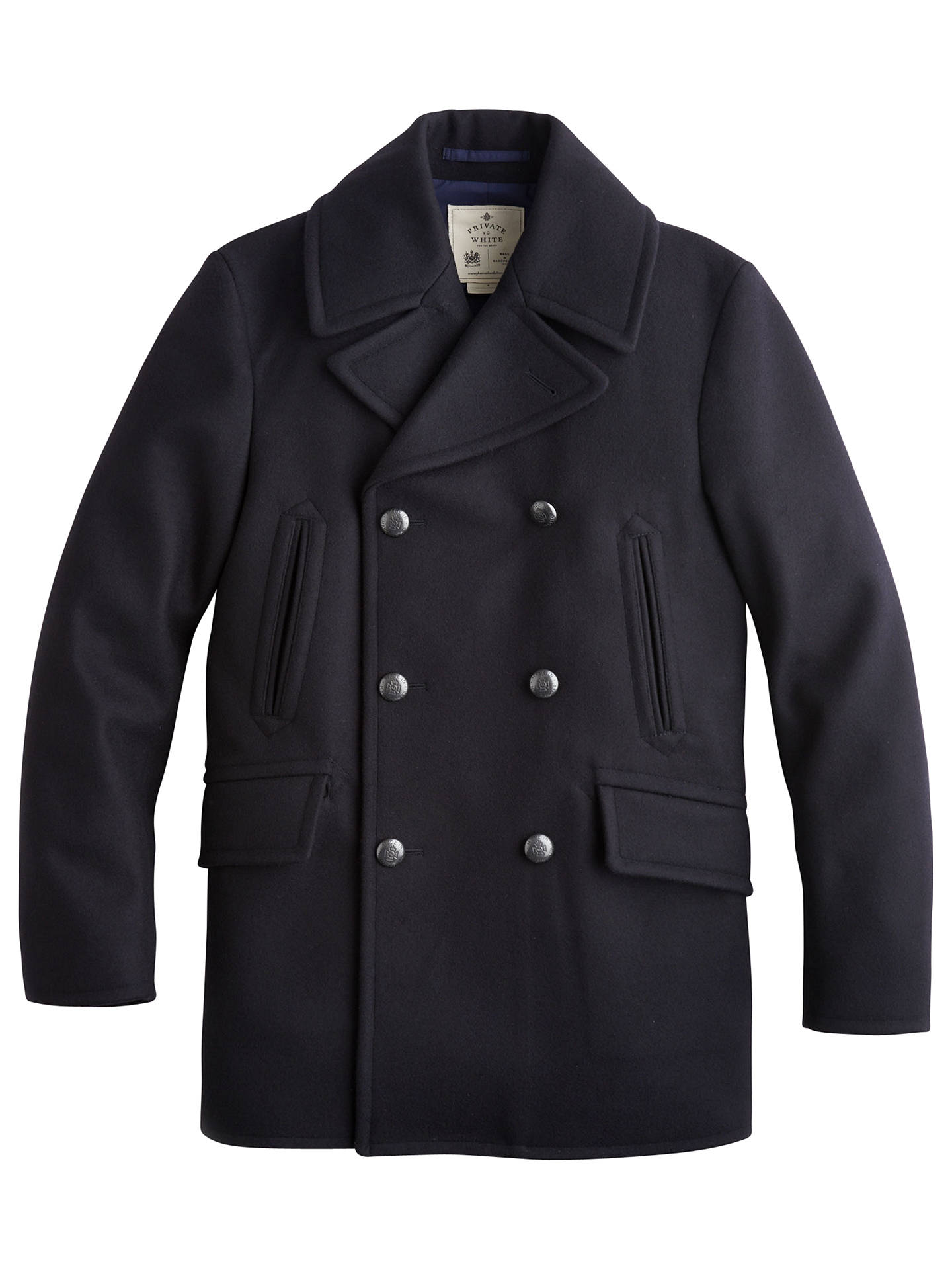 Private White V.C. Manchester Peacoat, Navy at John Lewis & Partners