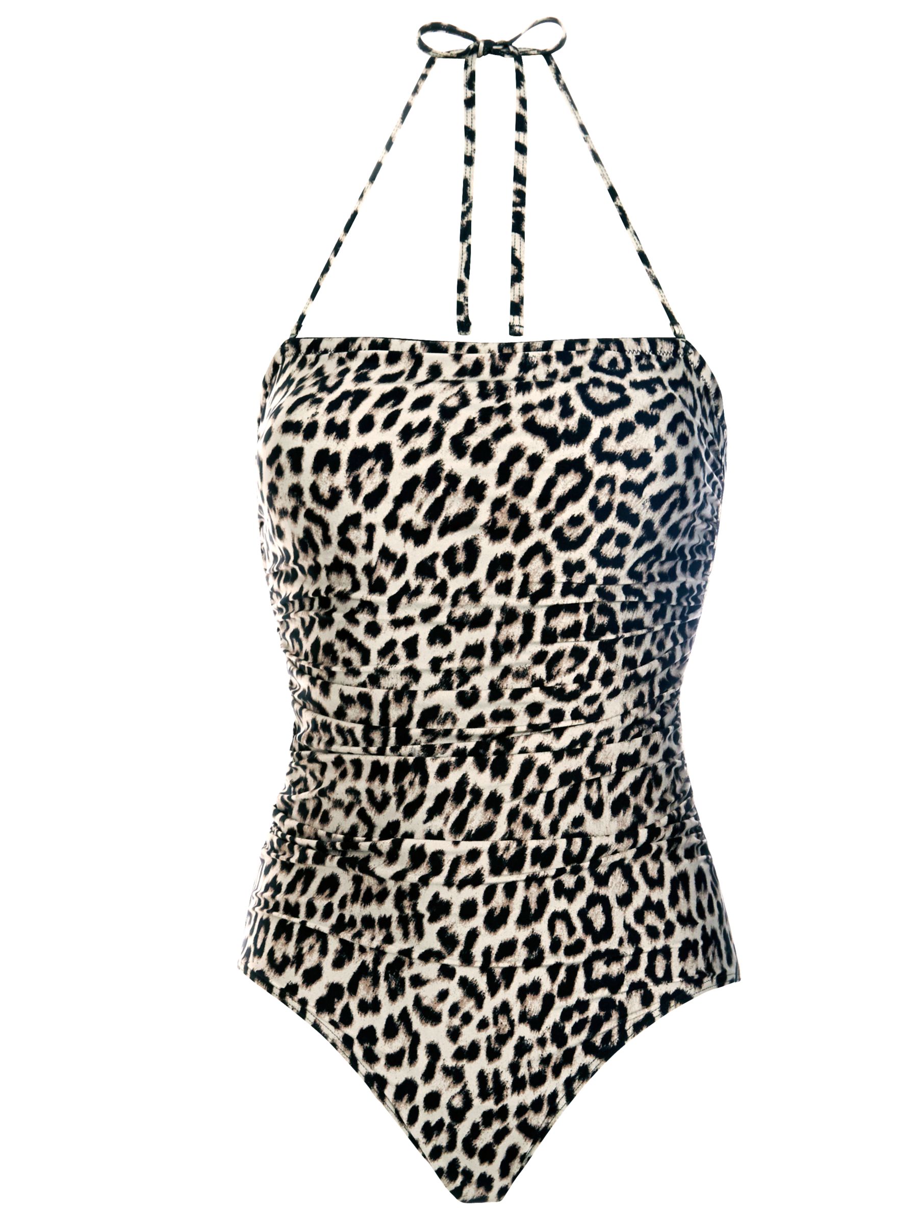 leopard bandeau swimsuit