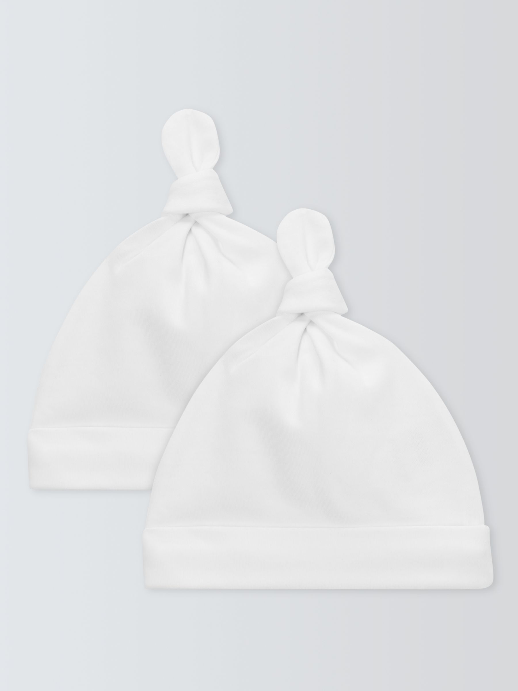 John Lewis Baby Cotton Hat, Pack of 2, White, One Size