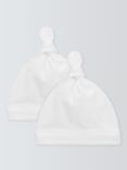 John Lewis Baby Cotton Hat, Pack of 2, White