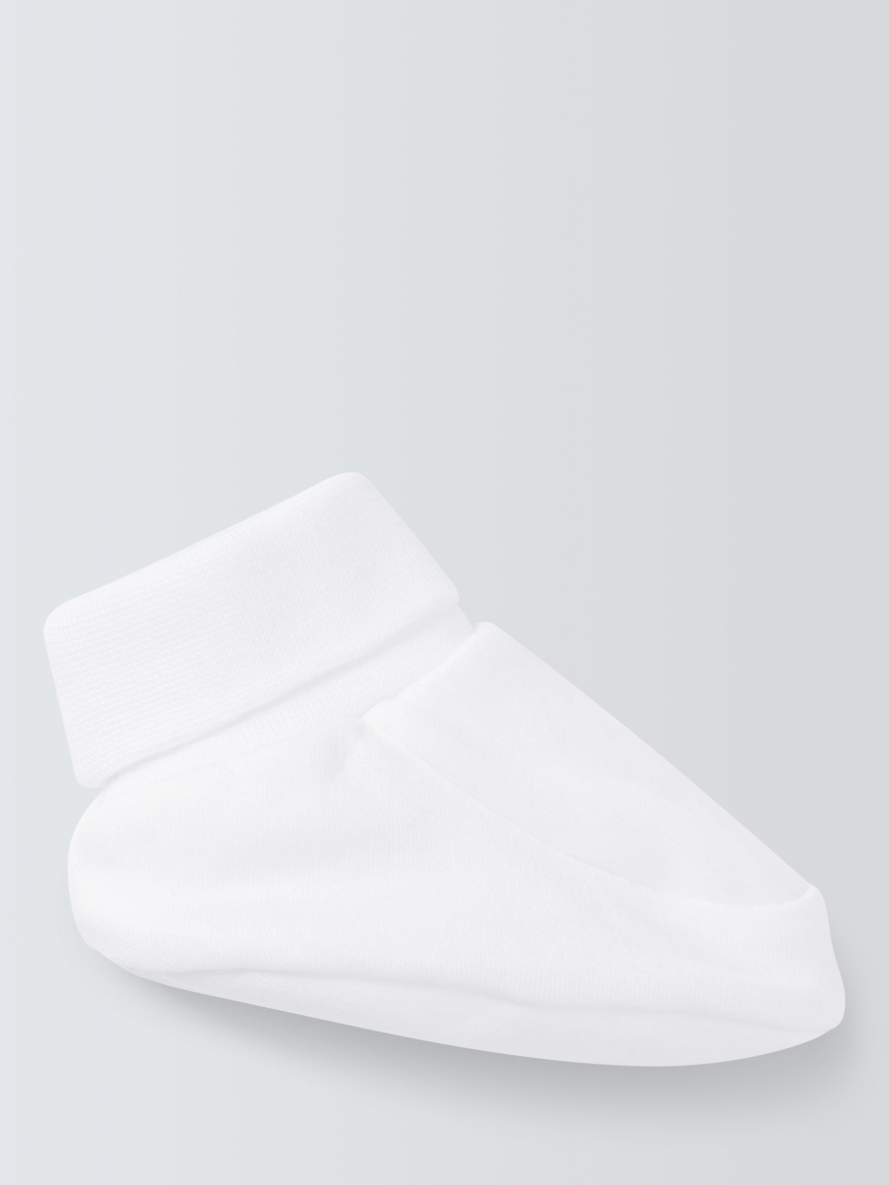 John Lewis Baby Cotton Booties, White, One Size
