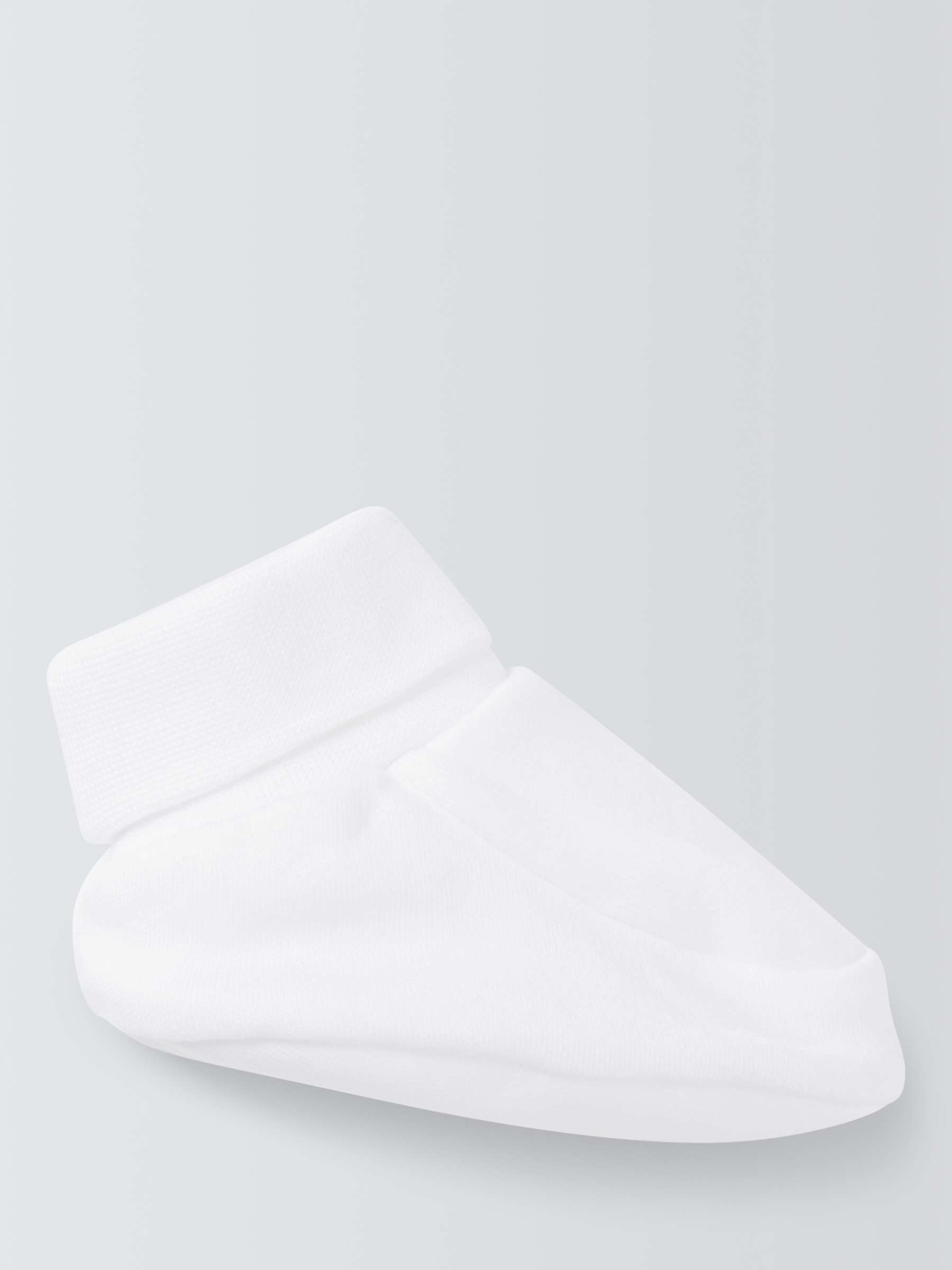 Buy John Lewis Baby Cotton Booties, White, One Size Online at johnlewis.com