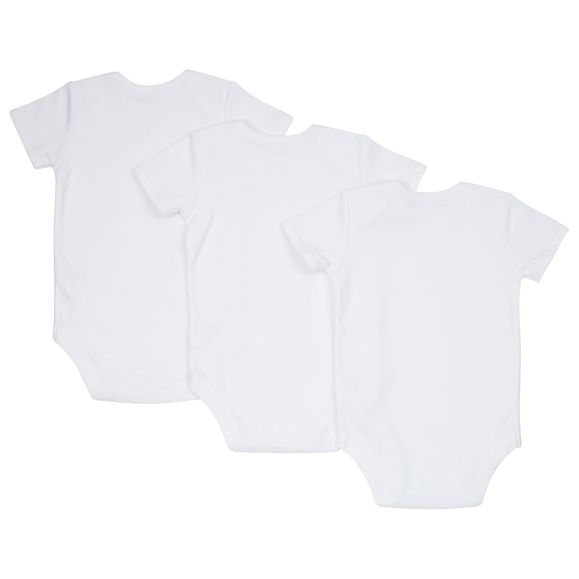 Buy John Lewis Baby Organic Cotton Short Sleeve Bodysuit, Pack of 3 ...