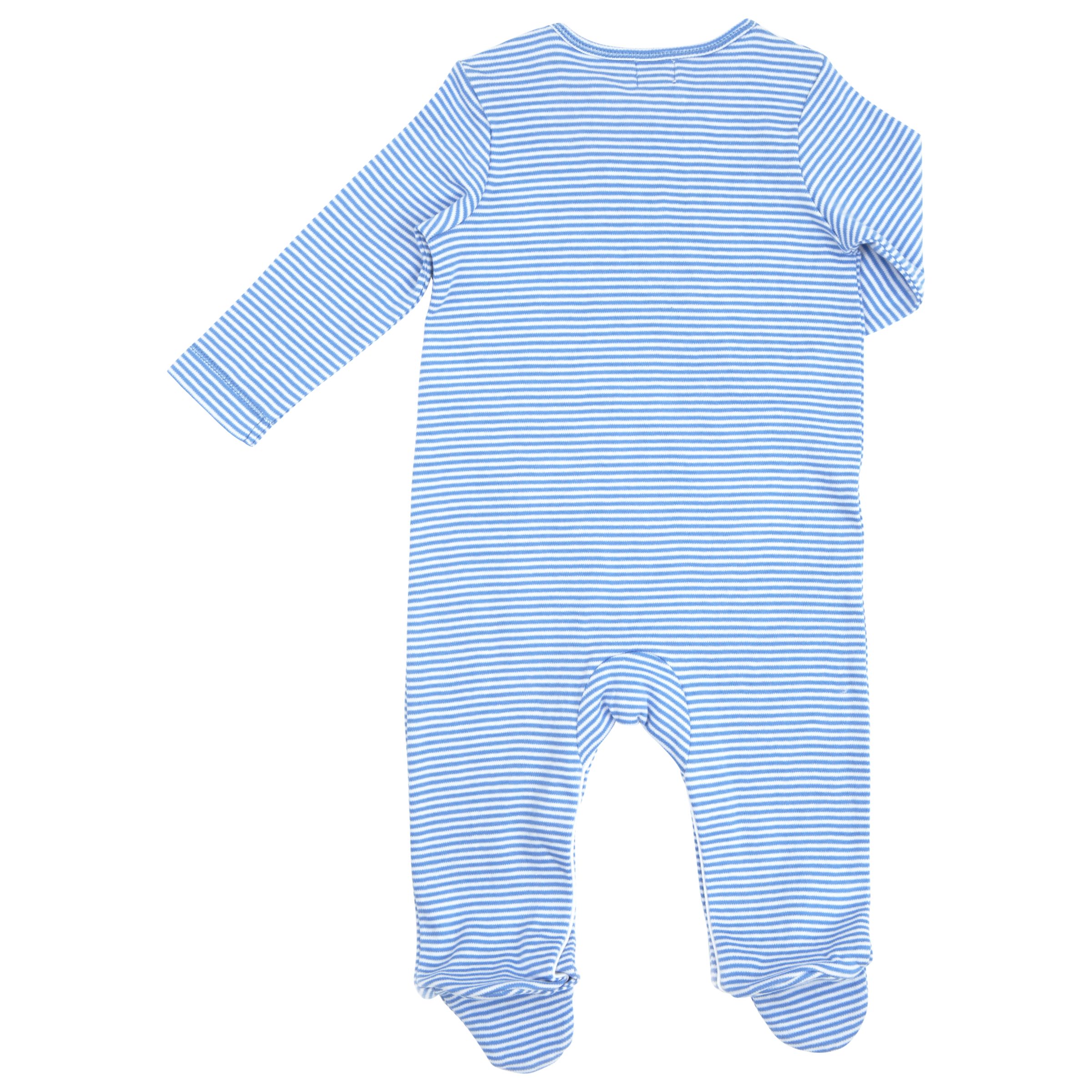 Buy John Lewis Baby Layette Stripe Soldier Sleepsuit, Blue | John Lewis
