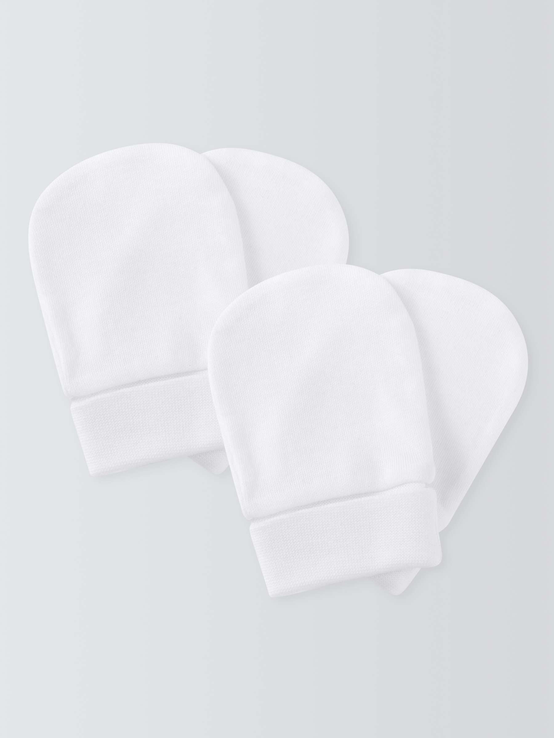 Buy John Lewis Baby Cotton Scratch Mitts, Pack of 2, White Online at johnlewis.com