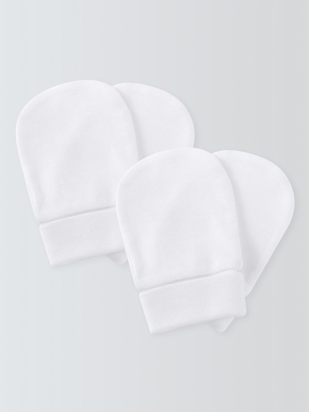 John Lewis Baby Cotton Scratch Mitts, Pack of 2, White