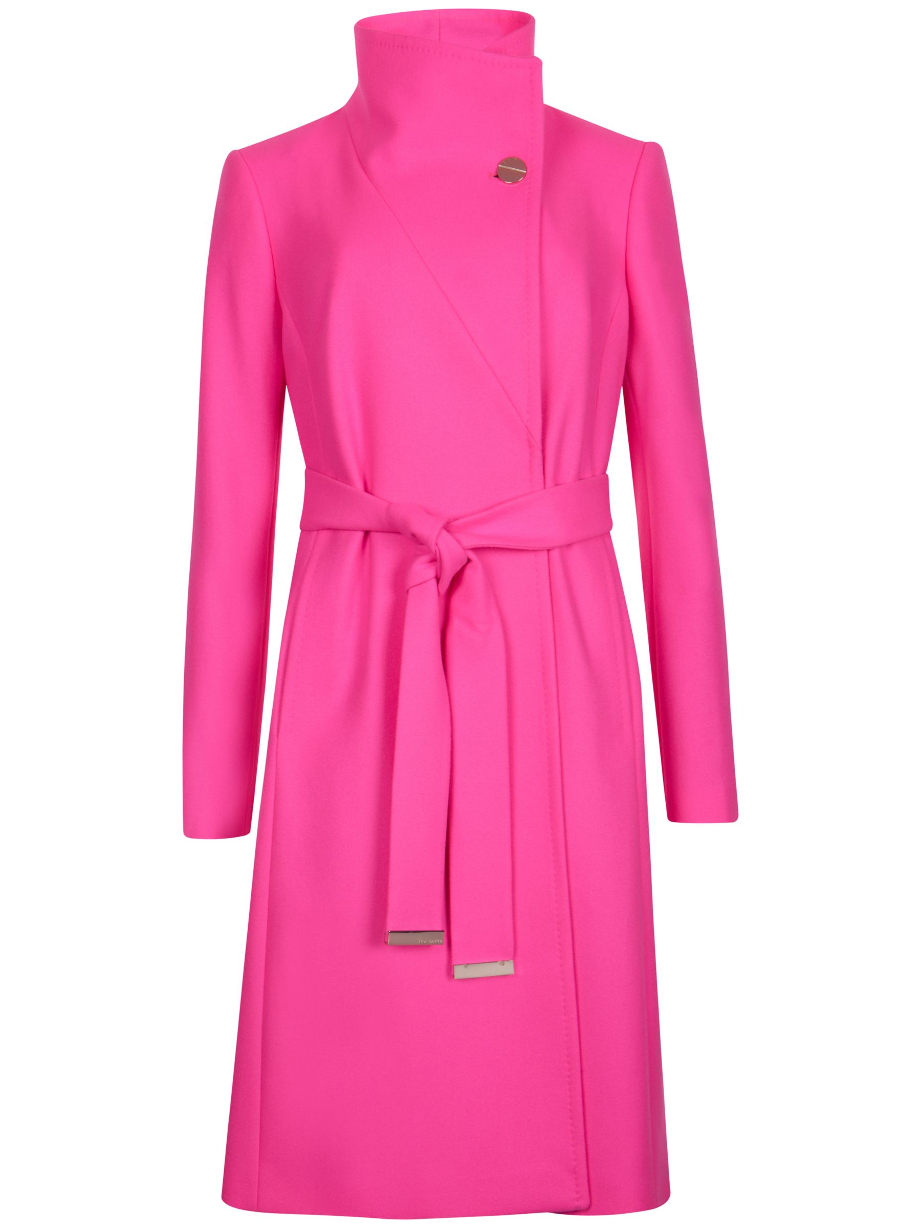 Ted Baker Belted Wrap Coat, Pink at John Lewis & Partners