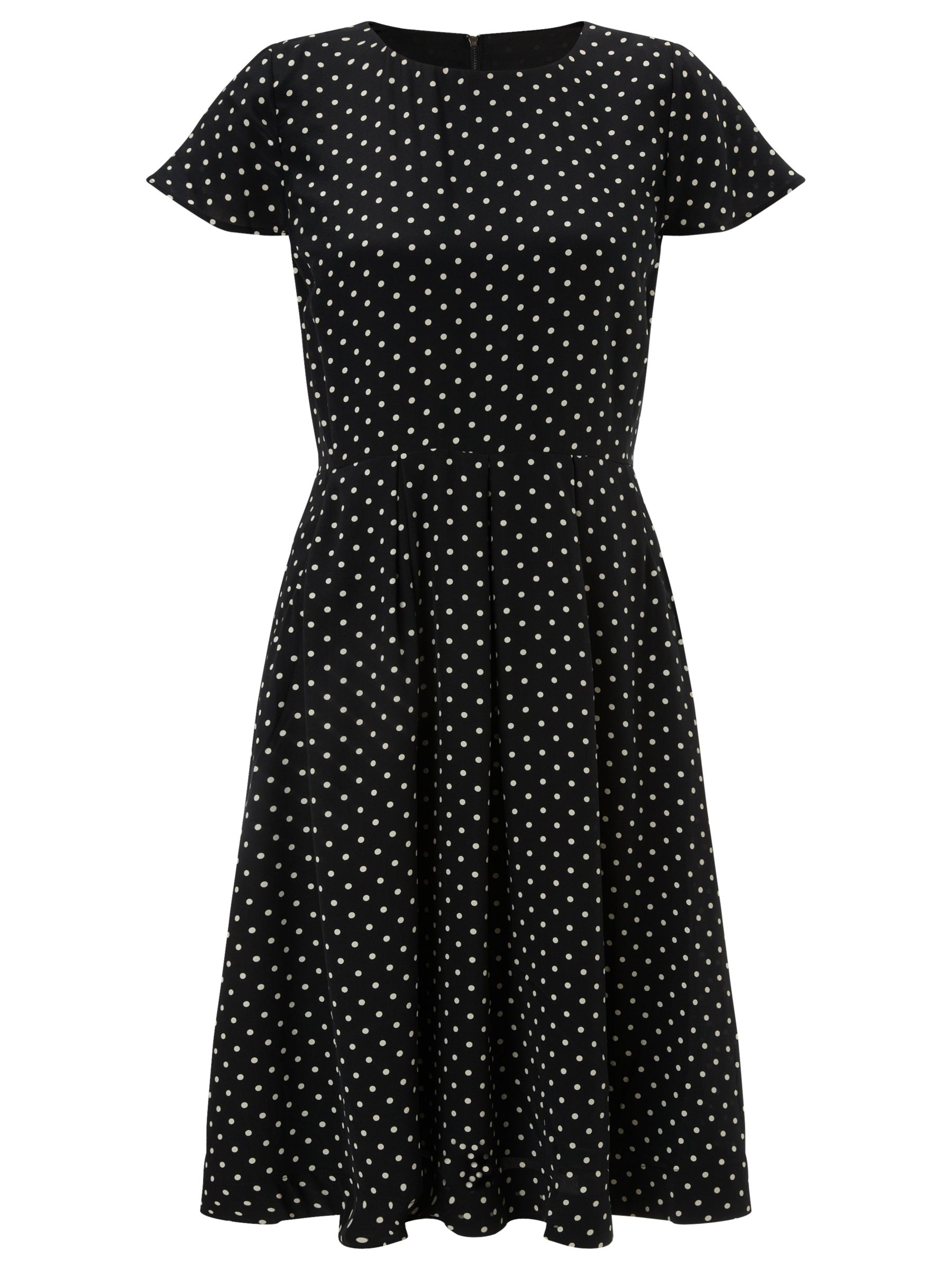 Buy COLLECTION by John Lewis Caterina Silk Spot Dress, Black/White ...