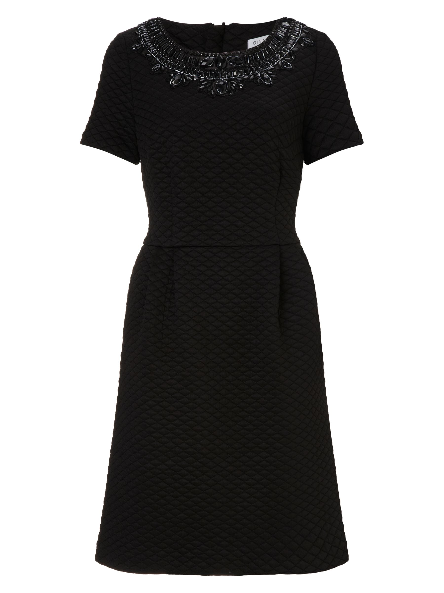 Gina Bacconi Diamond Stitch Jersey Dress, Black