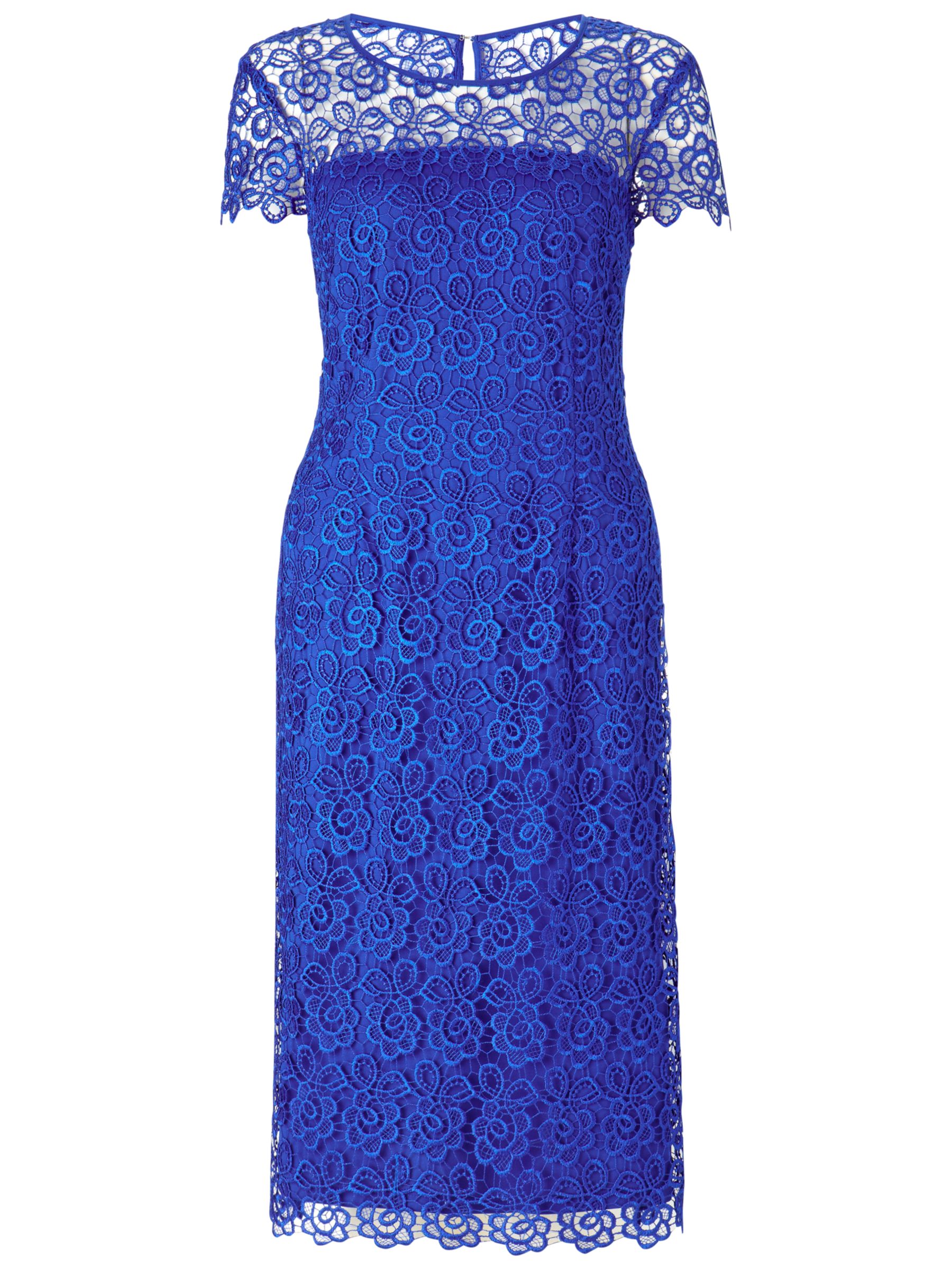 Gina Bacconi Guipure Dress, Blue Sapphire