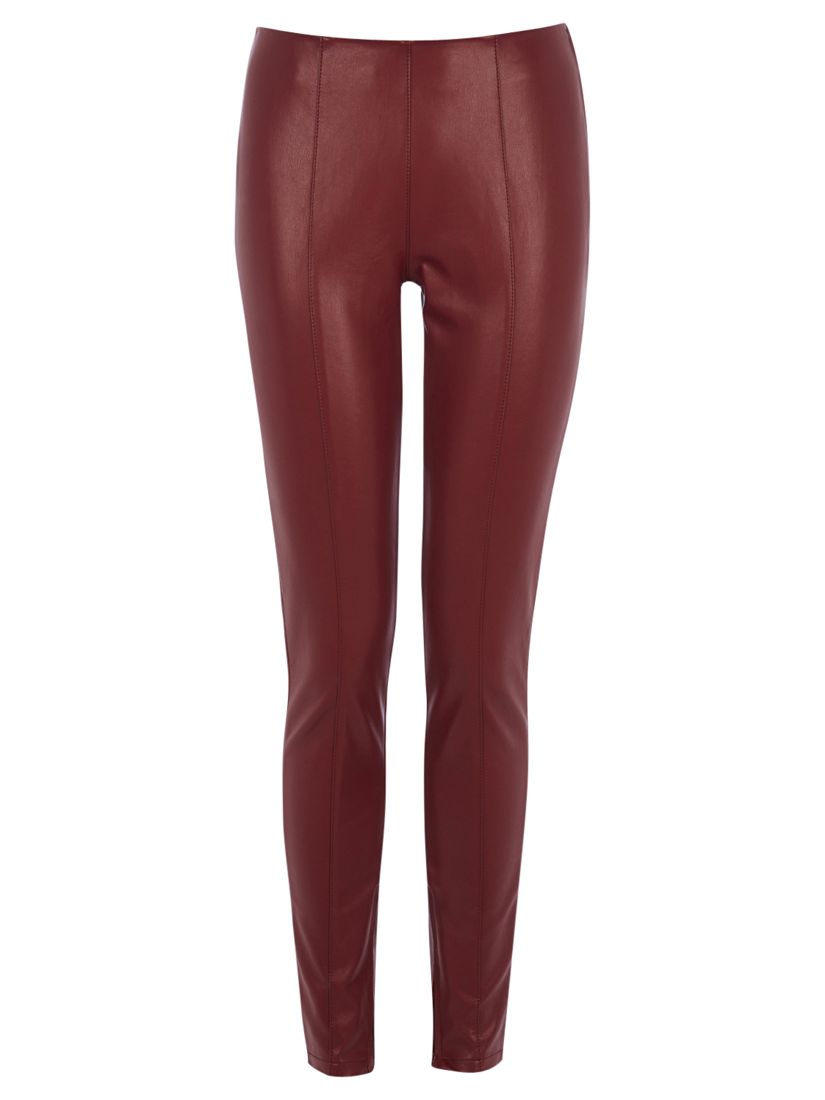 dark red leather leggings