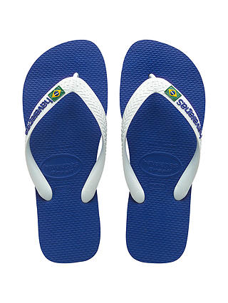 Havaianas Brasil Logo Flip Flops, Blue/White