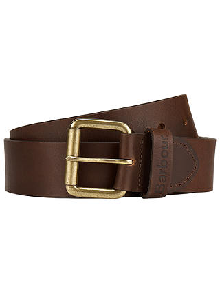 Barbour Matte Leather Belt, Brown