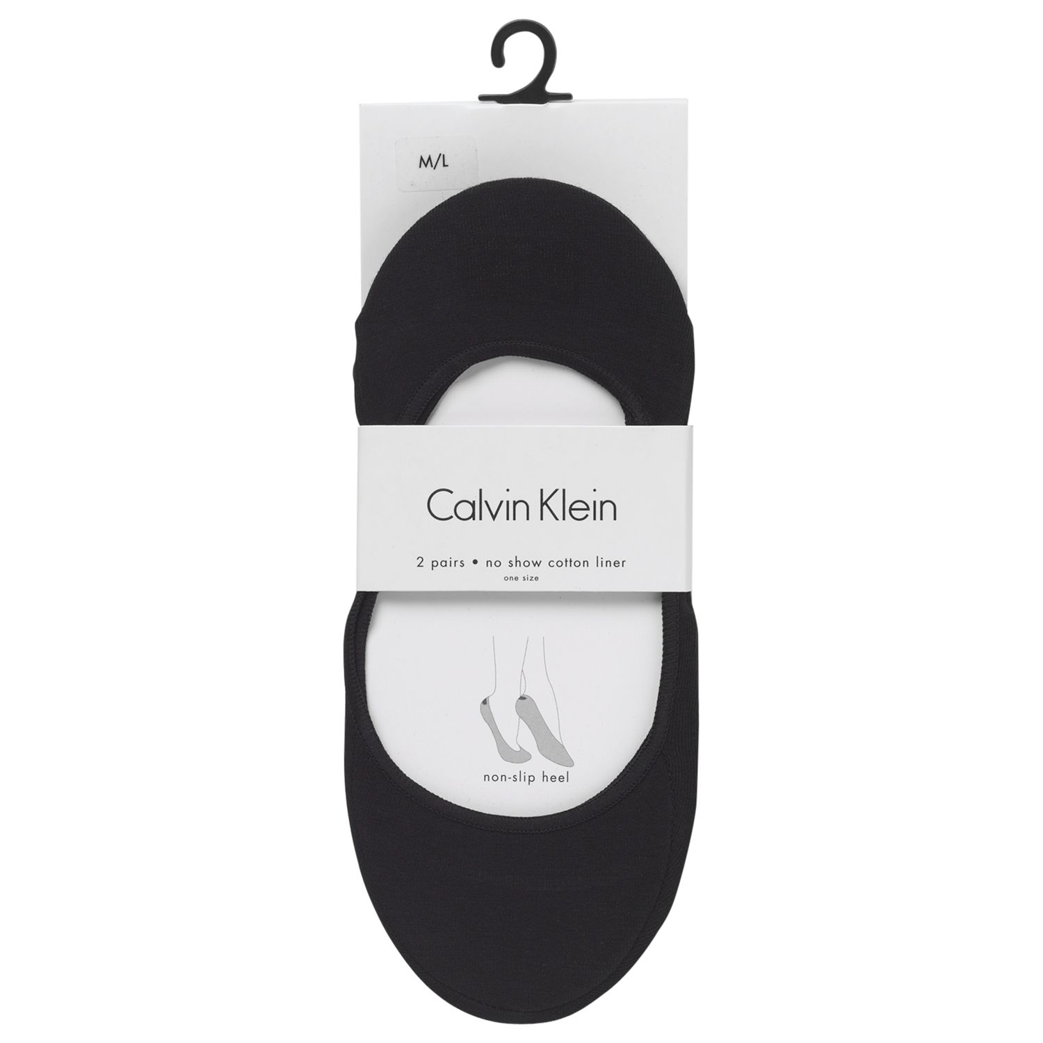 Calvin Klein Ballet Liner Socks, Pack of 2, Black, M-L