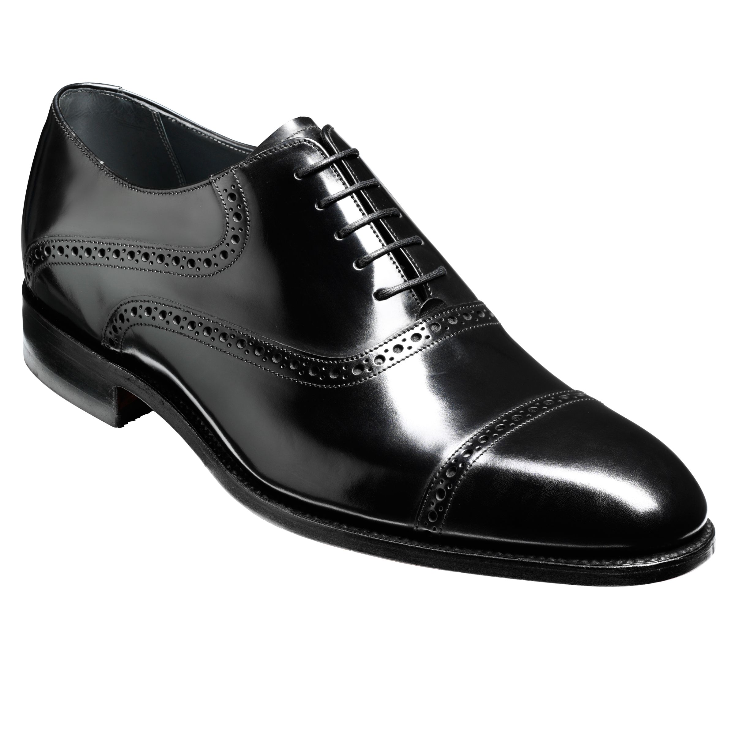 Barker Wilton Goodyear Welt Leather Oxford Shoes, Black at John Lewis