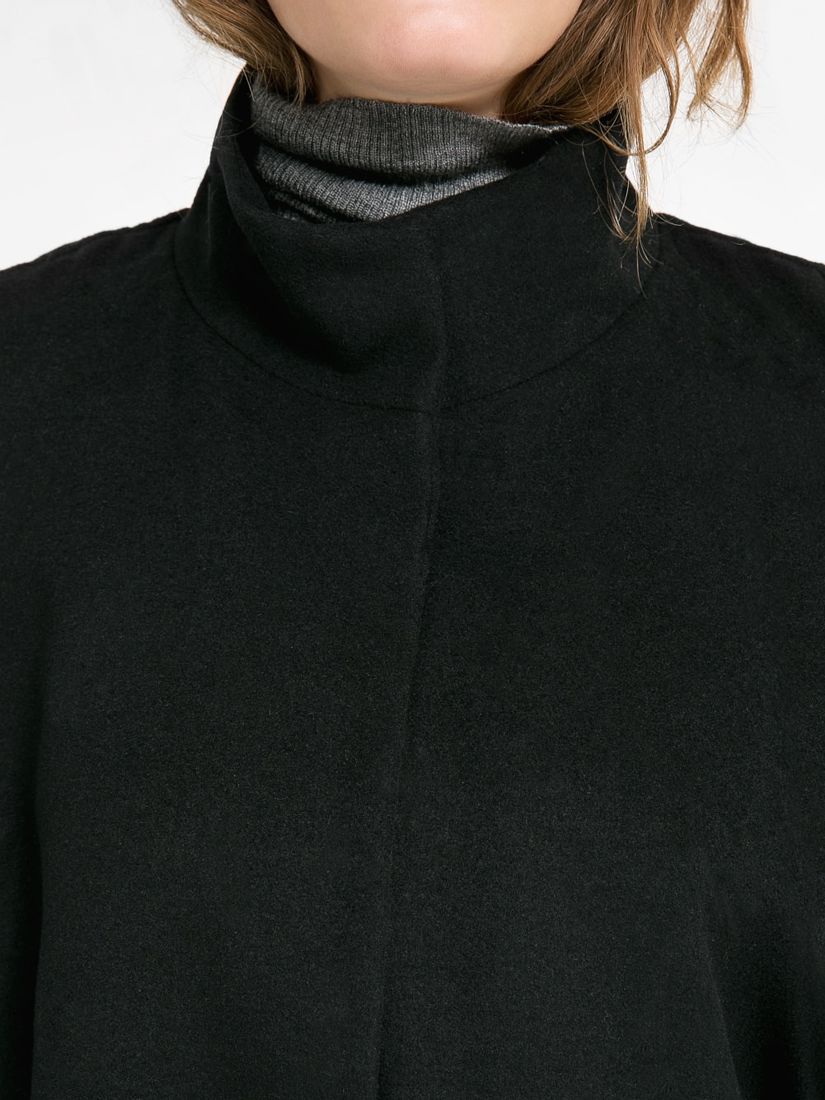 Mango Wool-Blend Cape, Black