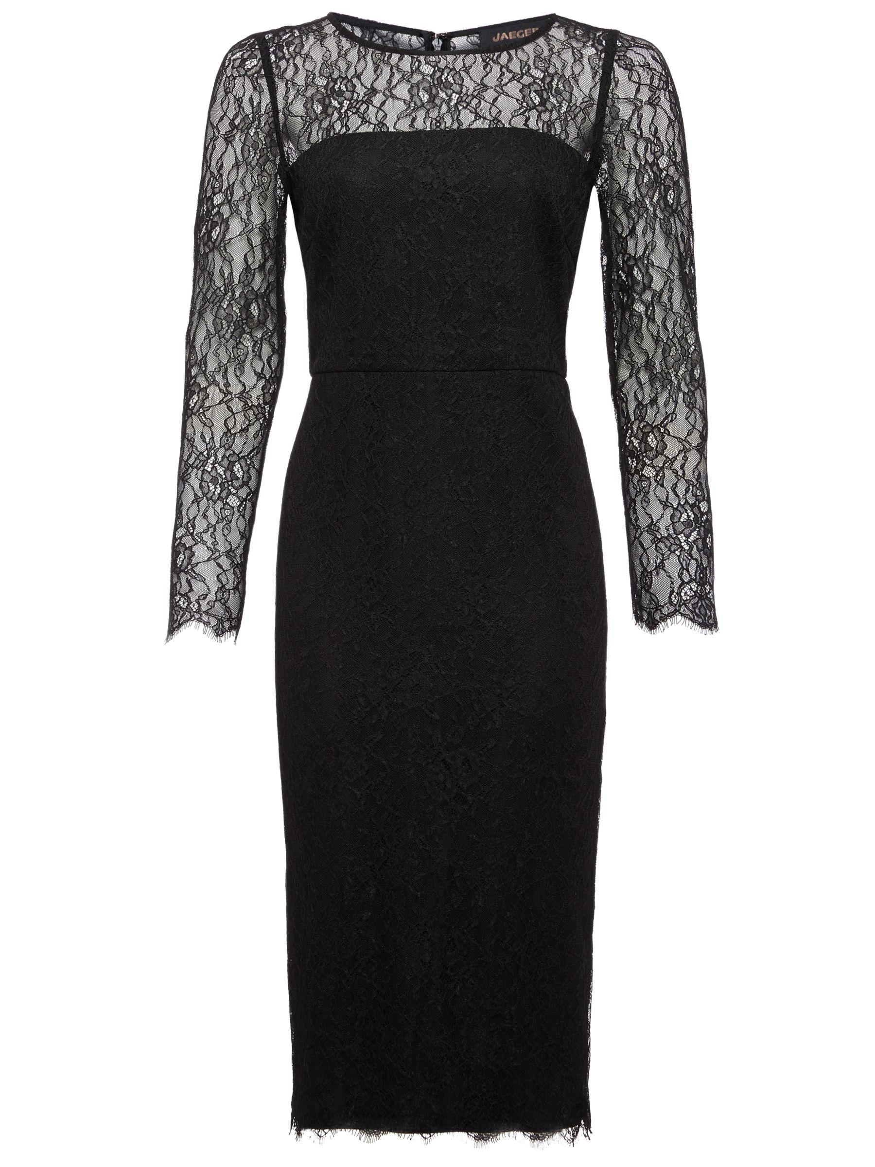 Jaeger All Over Lace Dress, Black