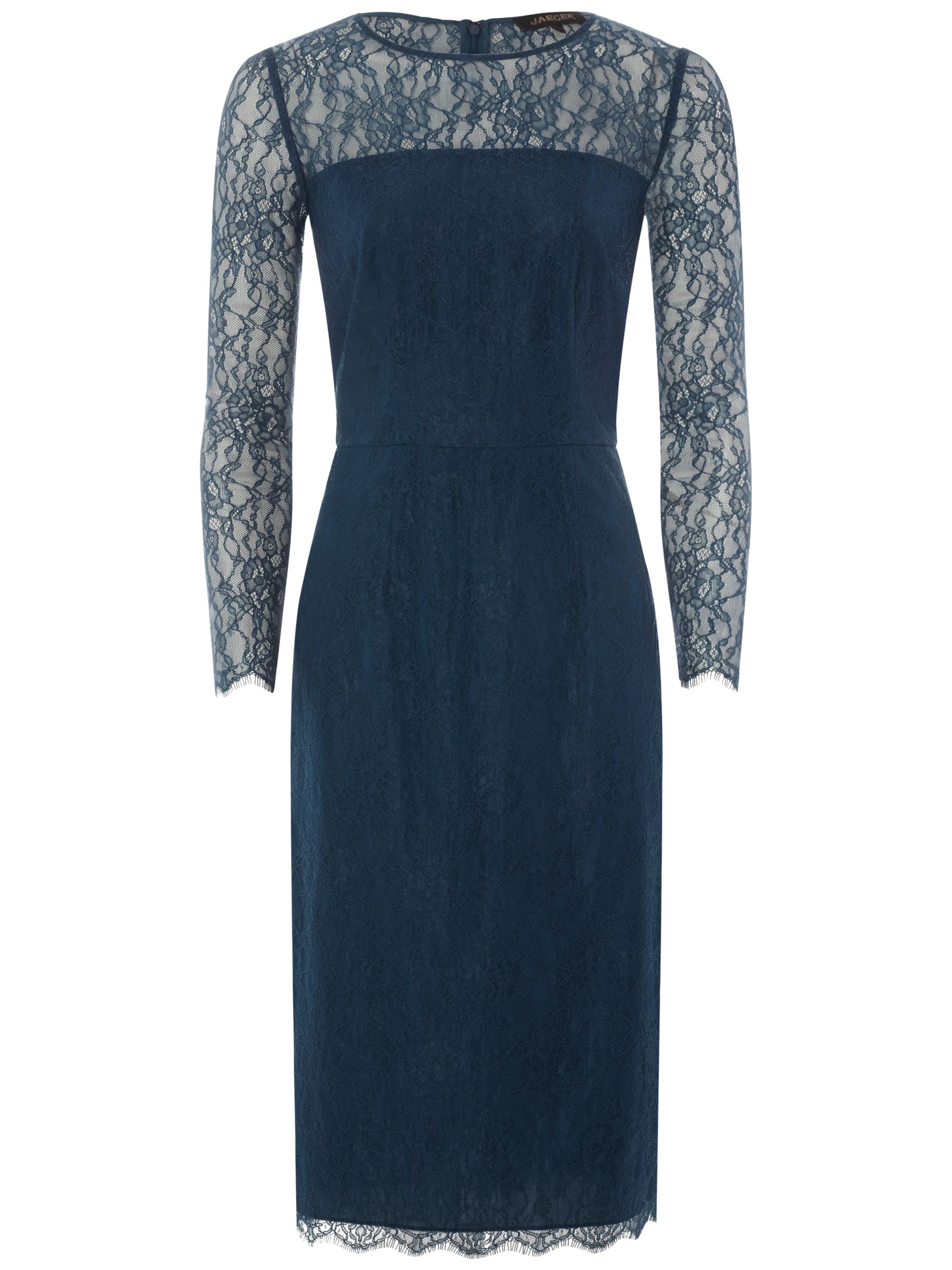 Jaeger All Over Lace Dress, Storm Blue