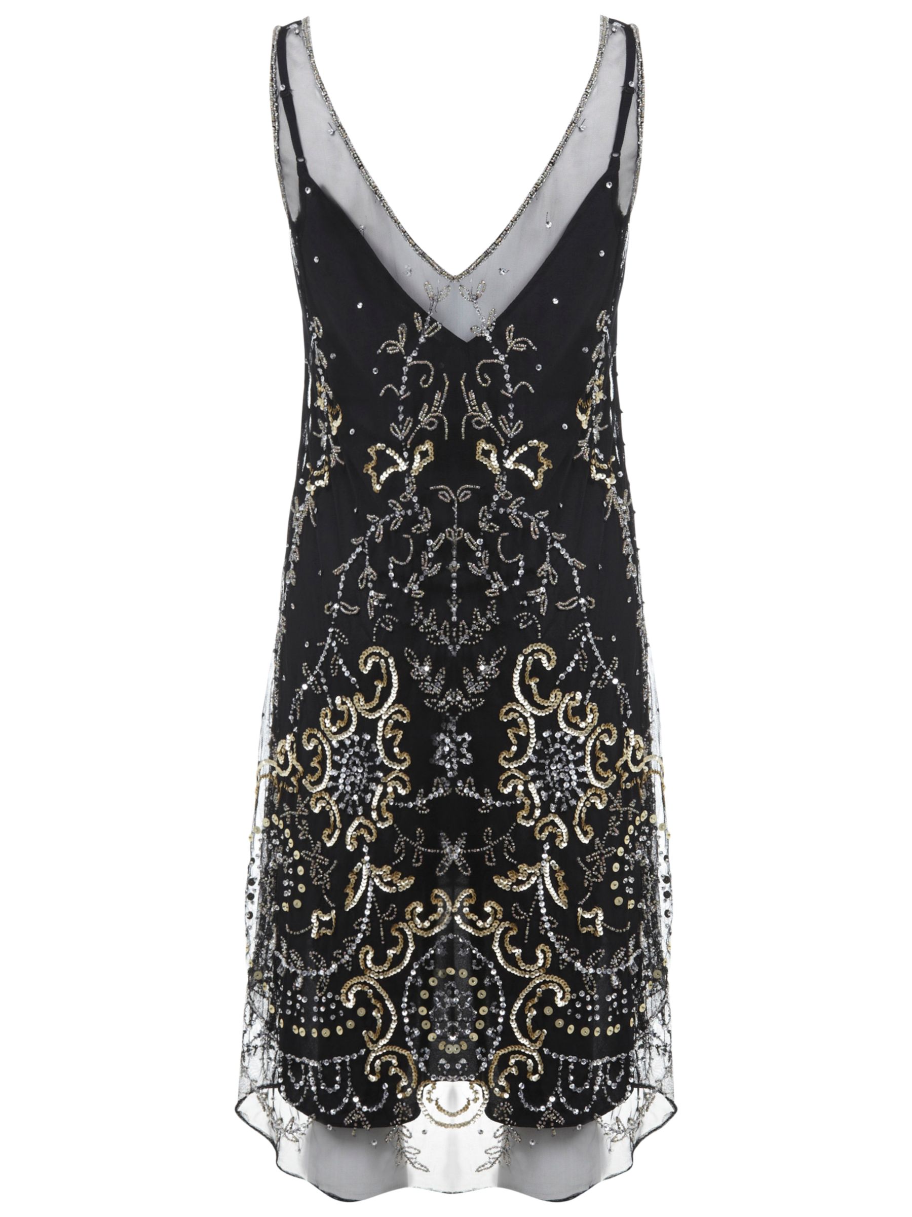 Miss Selfridge Premium Collection Danielle Drop Back Dress, Black at ...