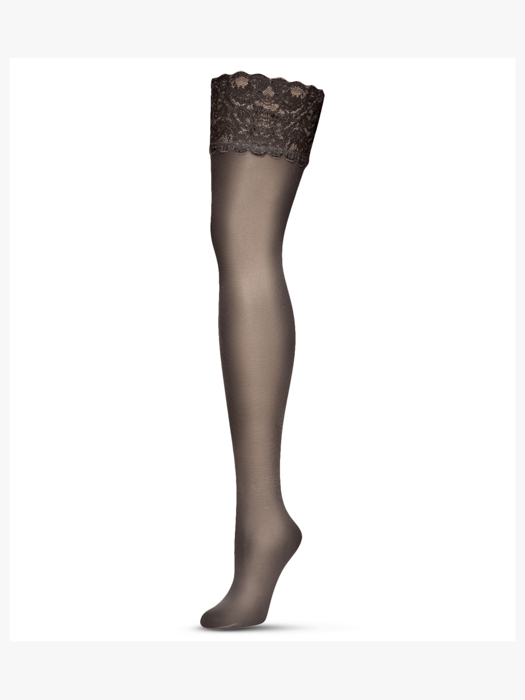 Wolford Satin Touch 20 Denier Stay Ups, Nearly Black at John Lewis