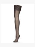 Wolford Satin Touch 20 Denier Stay Ups, Nearly Black