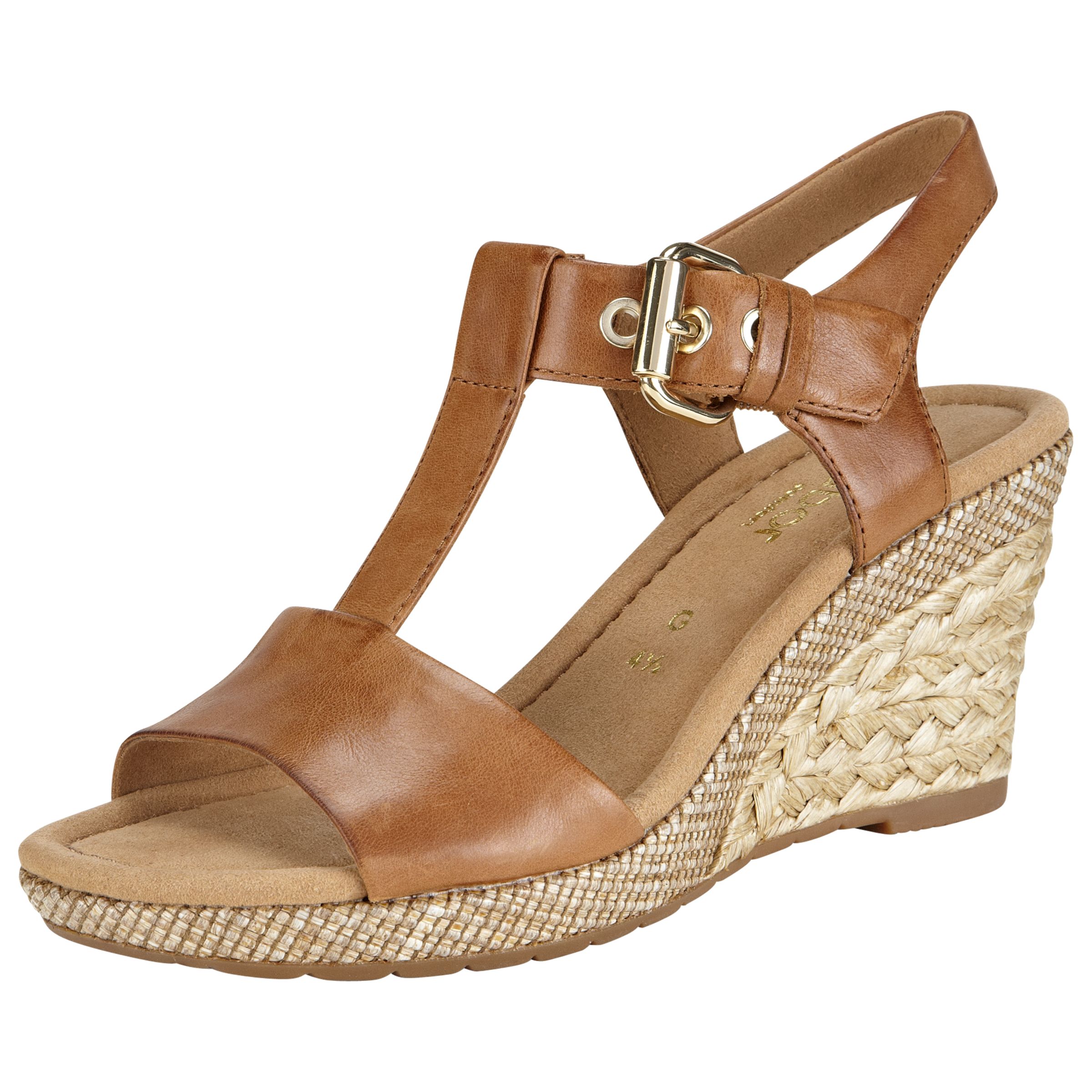 wide fit tan wedge sandals
