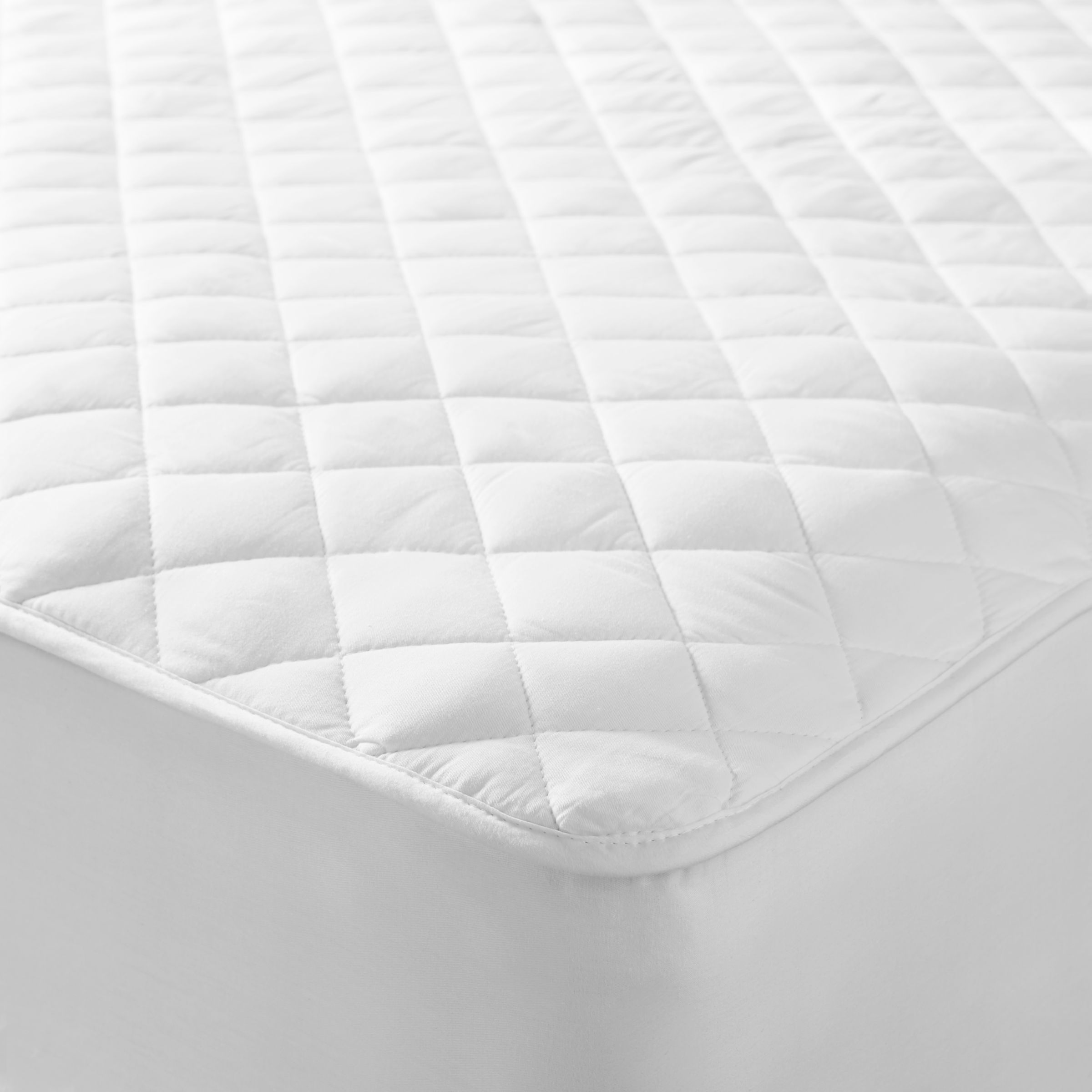 John Lewis Natural Cotton Quilted Mattress Protector, Single