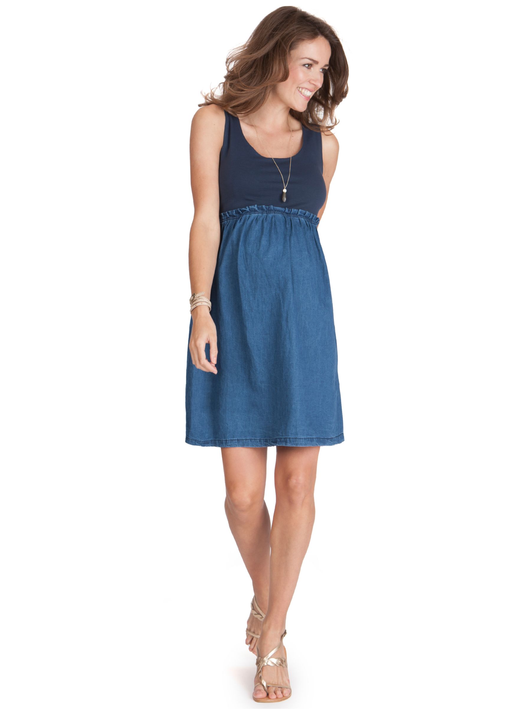 Séraphine Meryl Denim Maternity Dress, Blue