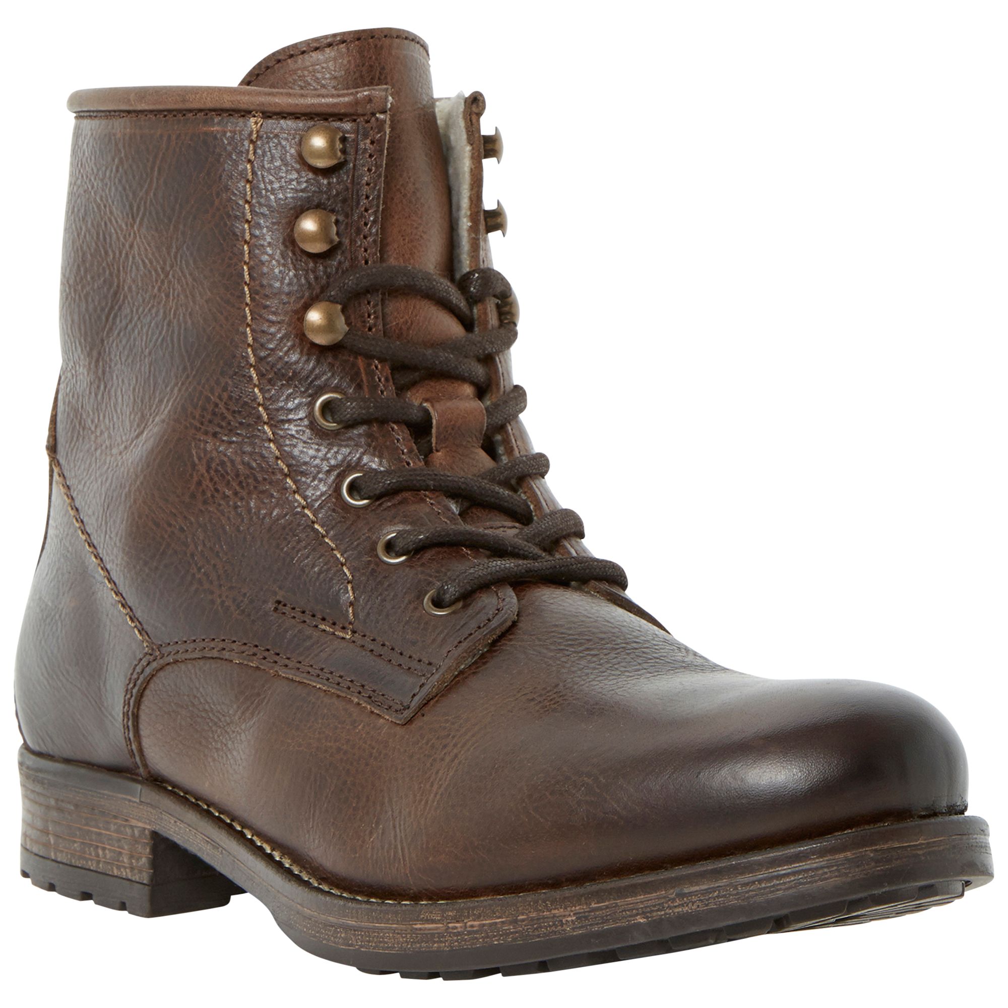 Buy Dune Crush Leather Lace-Up Boots Online at johnlewis.com