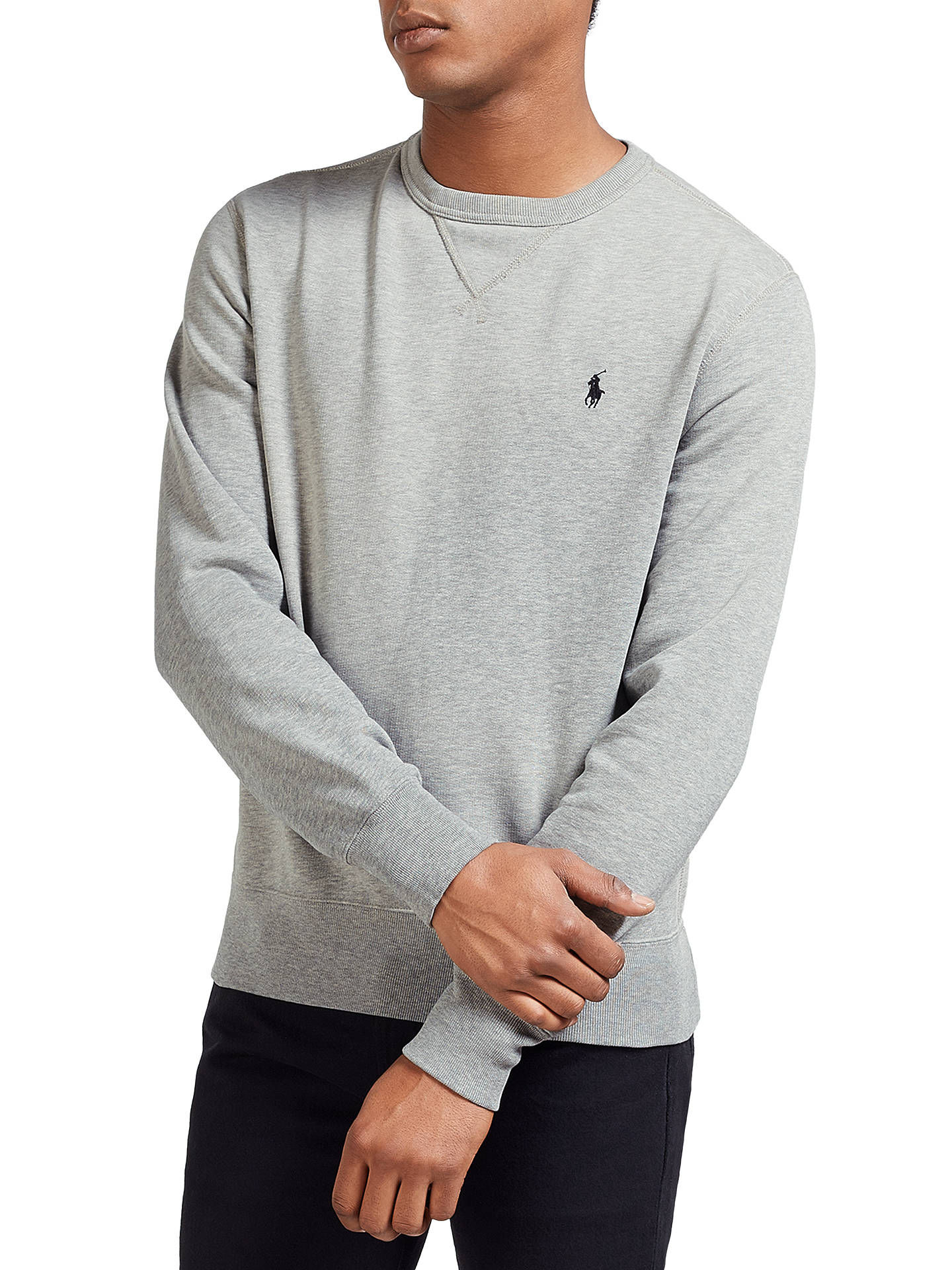 Polo Ralph Lauren Crew Neck Sweatshirt | Grey at John Lewis & Partners