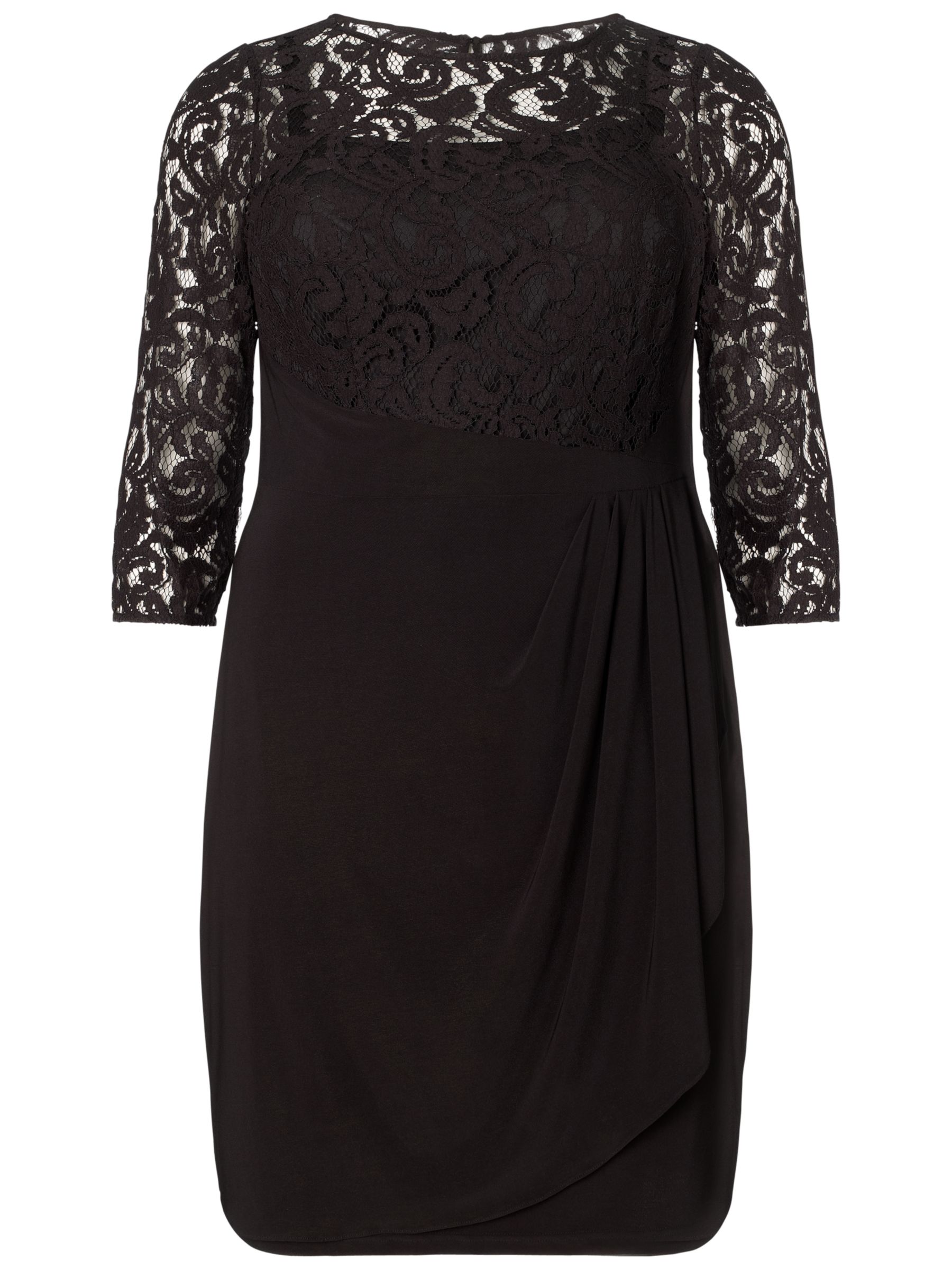 Adrianna Papell Plus Size Rose Flounce Dress, Black