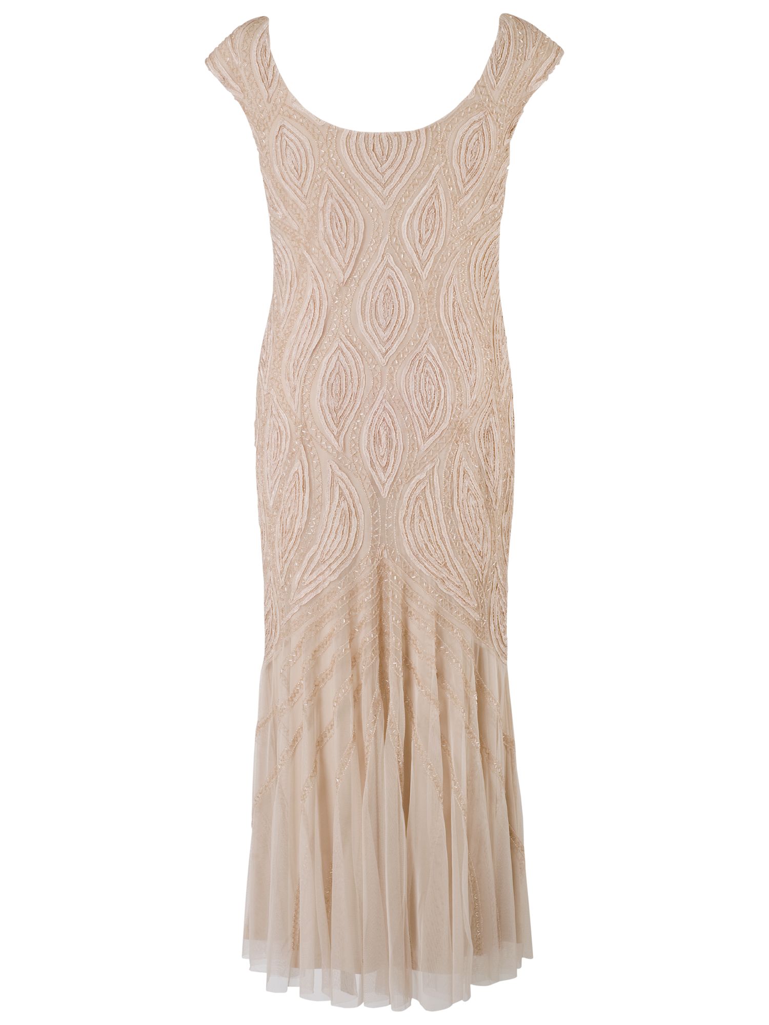 Buy Chesca Cornelli Bead Embroidered Dress, Champagne | John Lewis