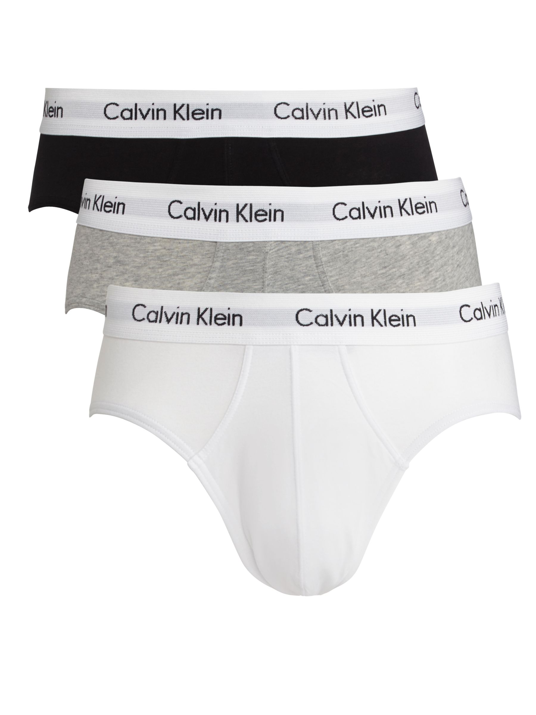 Buy Calvin Klein Underwear Cotton Briefs, Pack of 3, Black/Grey/White ...