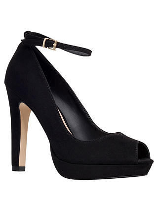 Miss KG Anete Peep Toe Ankle Strap Court Shoes, Black
