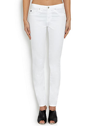 AG The Prima Mid Rise Skinny Jeans, White