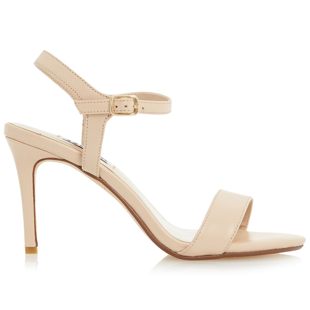 Dune Mallorie Two Part Leather Sandals, Nude at John Lewis & Partners