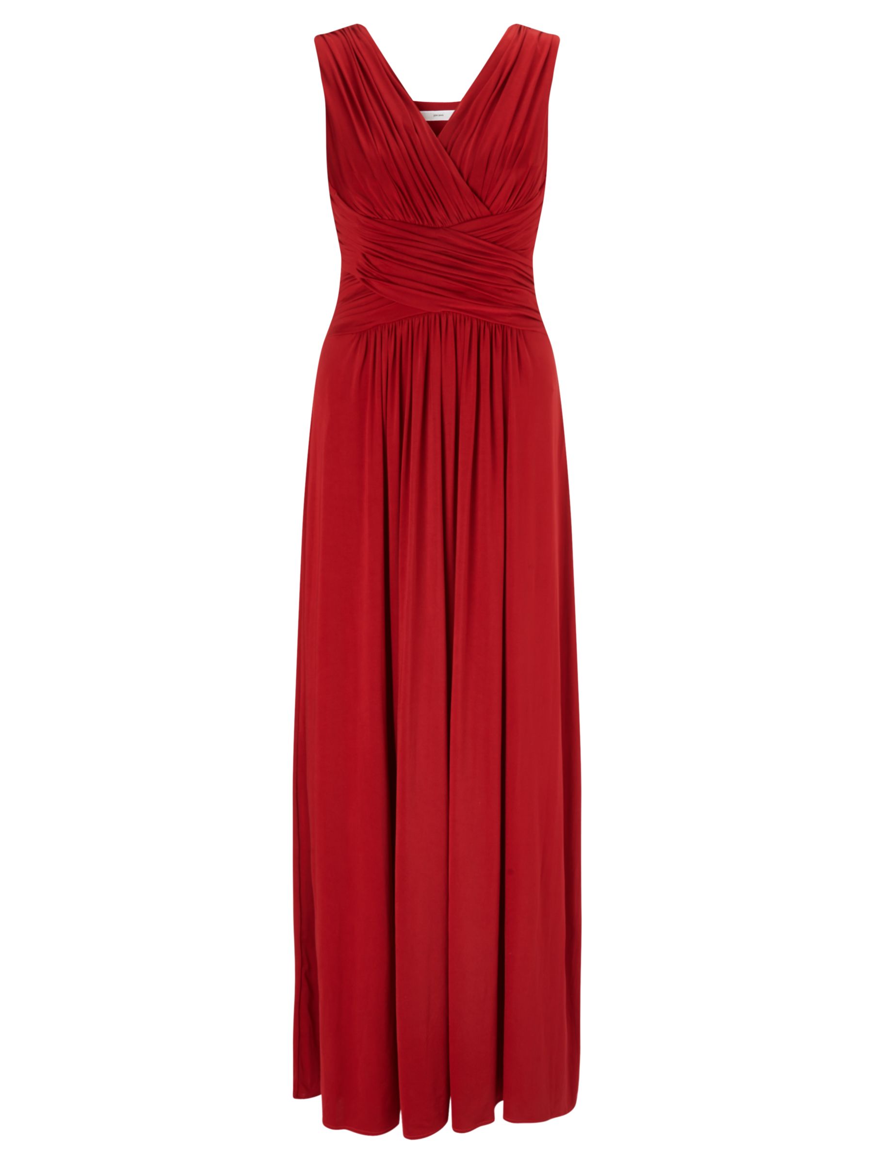 John Lewis Frances Jersey Maxi Dress, Red at John Lewis & Partners