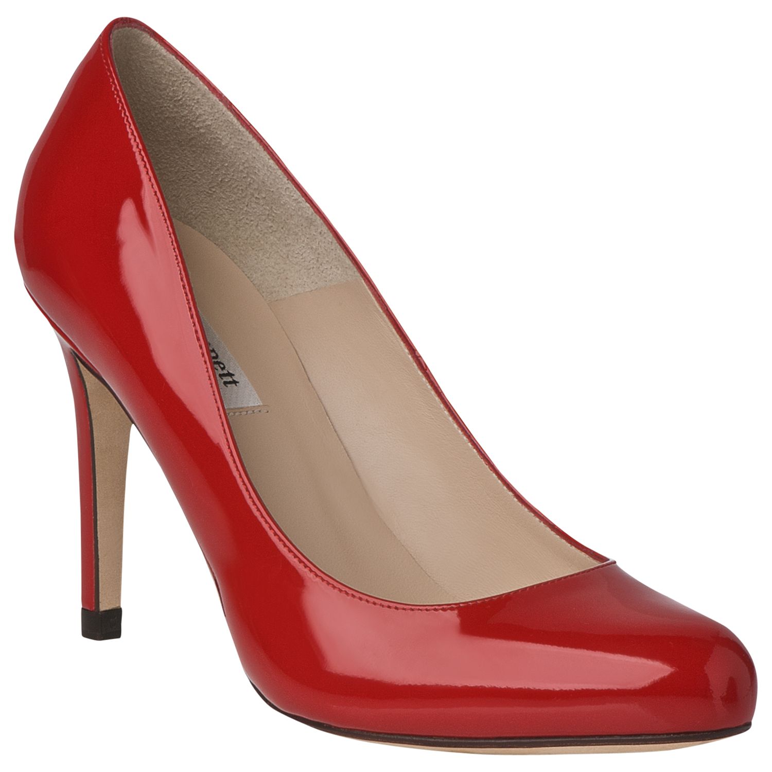 L.K. Bennett Stila Leather Court Shoes, Salsa Red Patent at John Lewis & Partners
