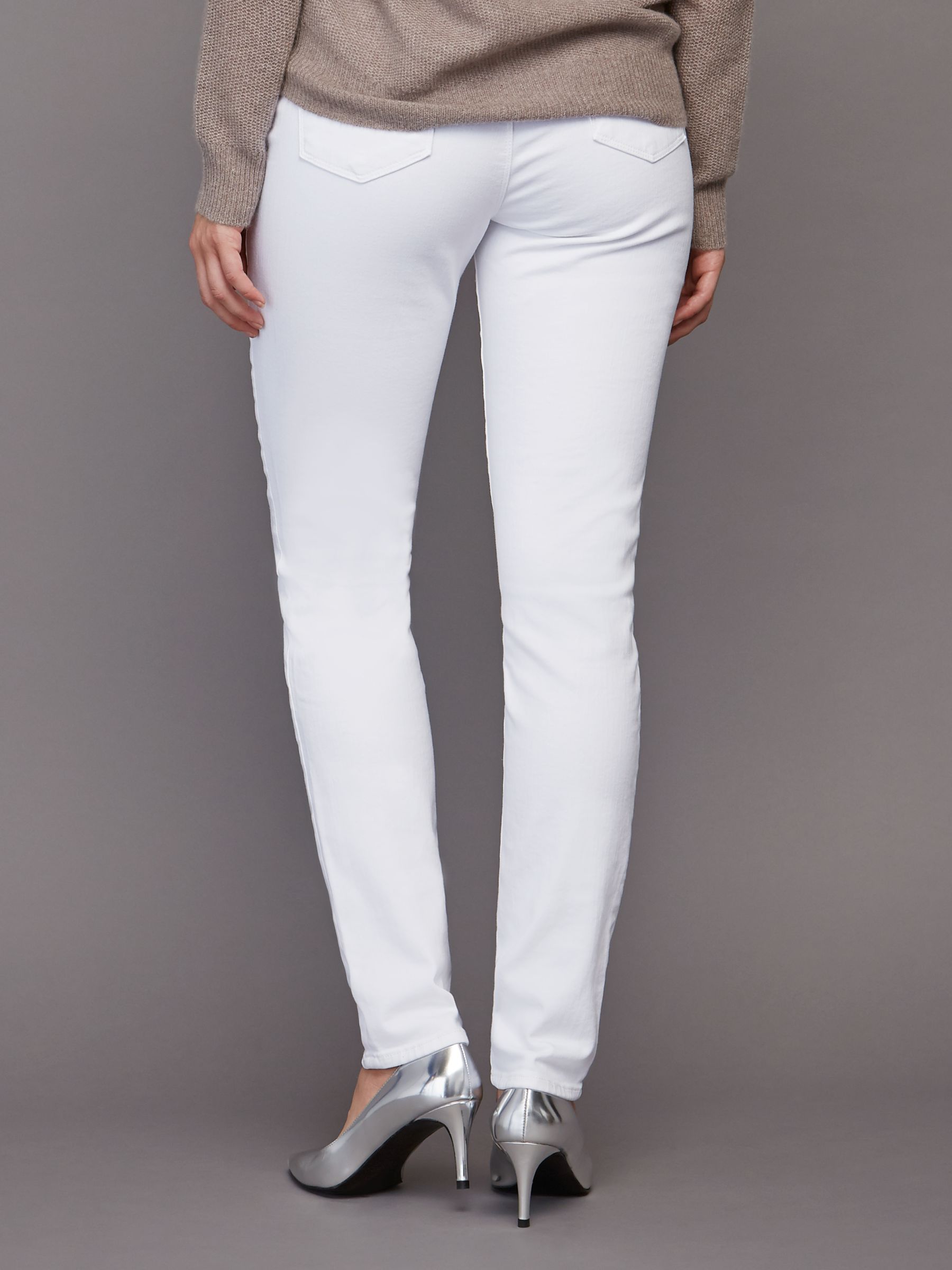 J Brand Mid Rise Cropped Rail Leg Jeans, Blanc