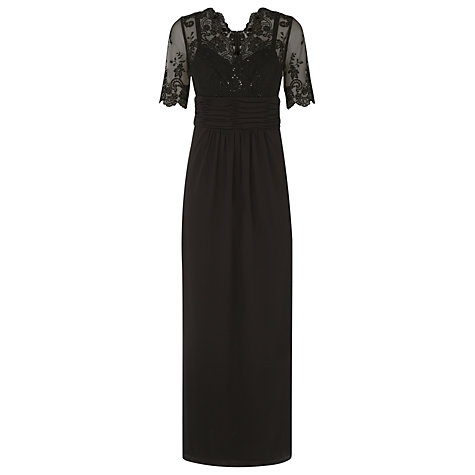 Buy Jacques Vert Lace Top Evening Dress, Black | John Lewis