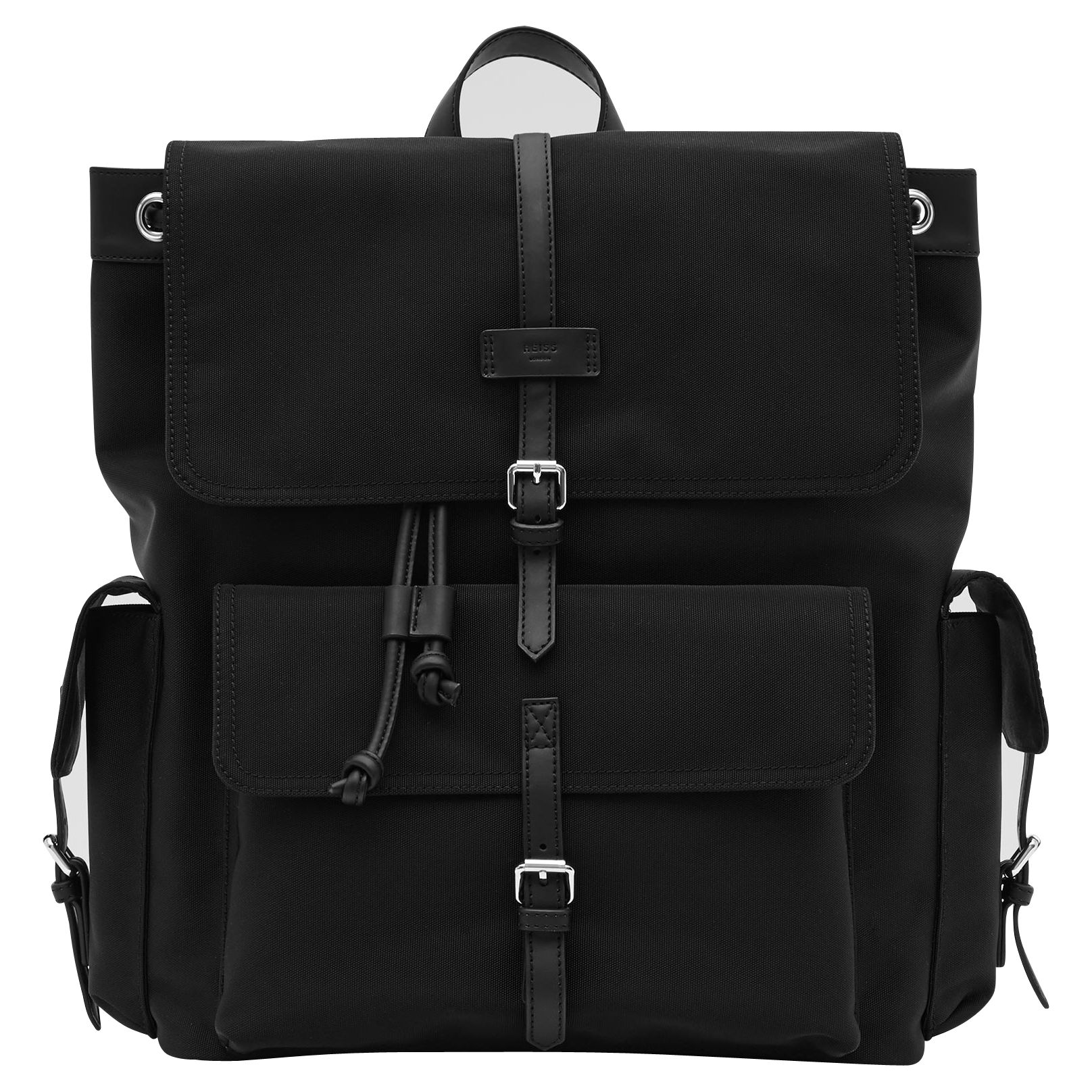 Reiss Sydney Textured Backpack, Black