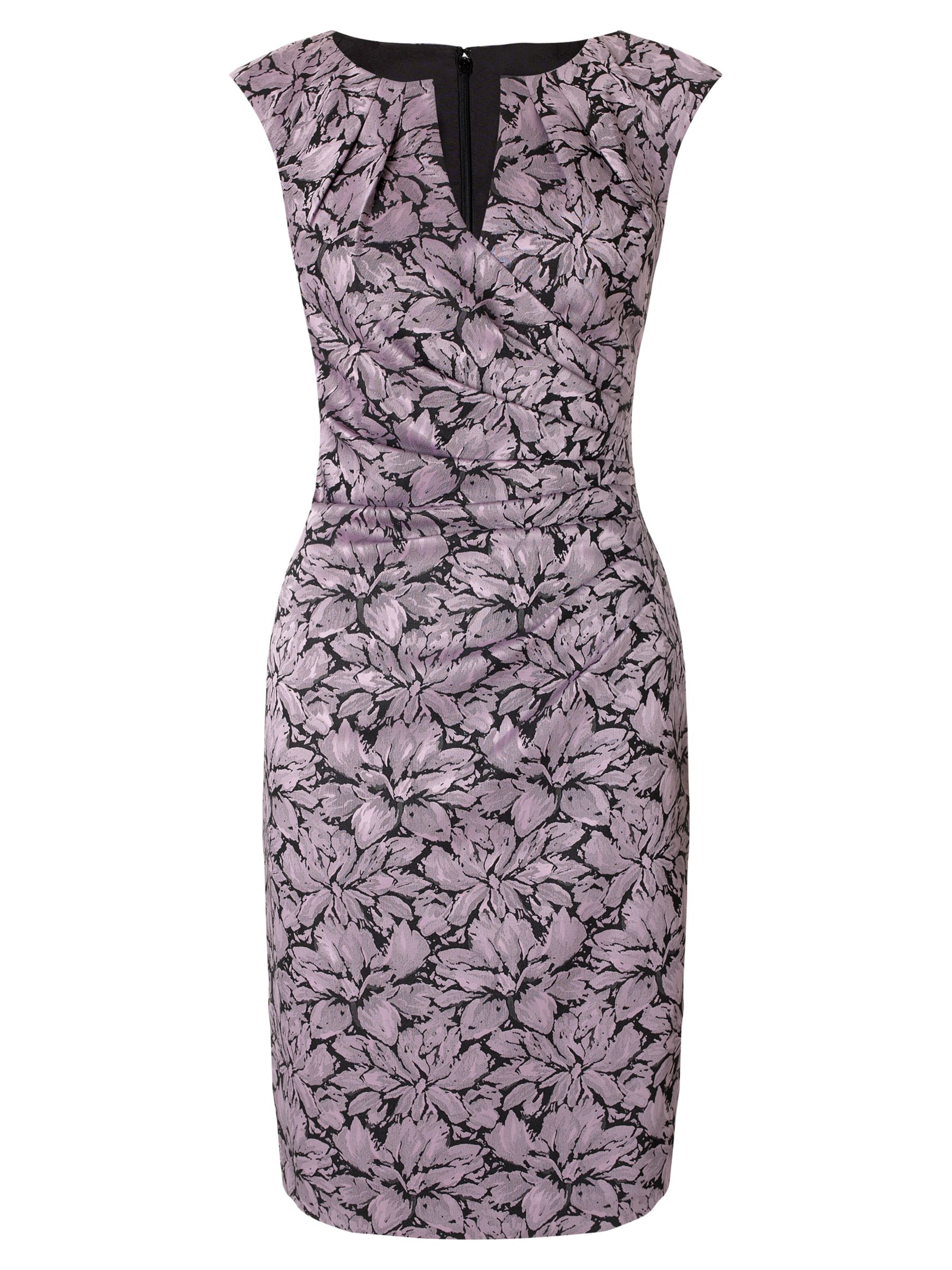 Adrianna Papell Jacquard Floral Wrap Dress, Dusty Pink at John Lewis ...