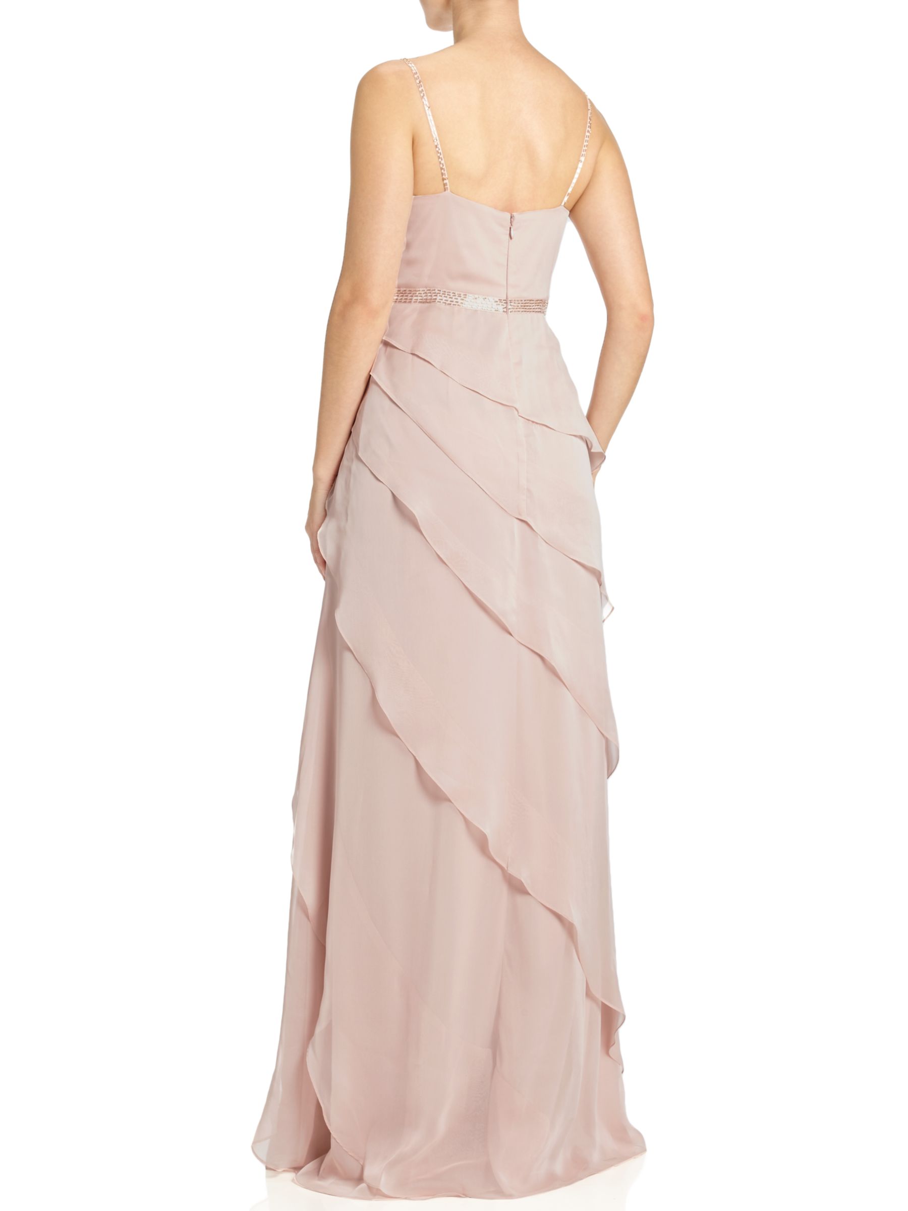 Adrianna Papell Wedding Sleeveless Flutter Chiffon Gown at