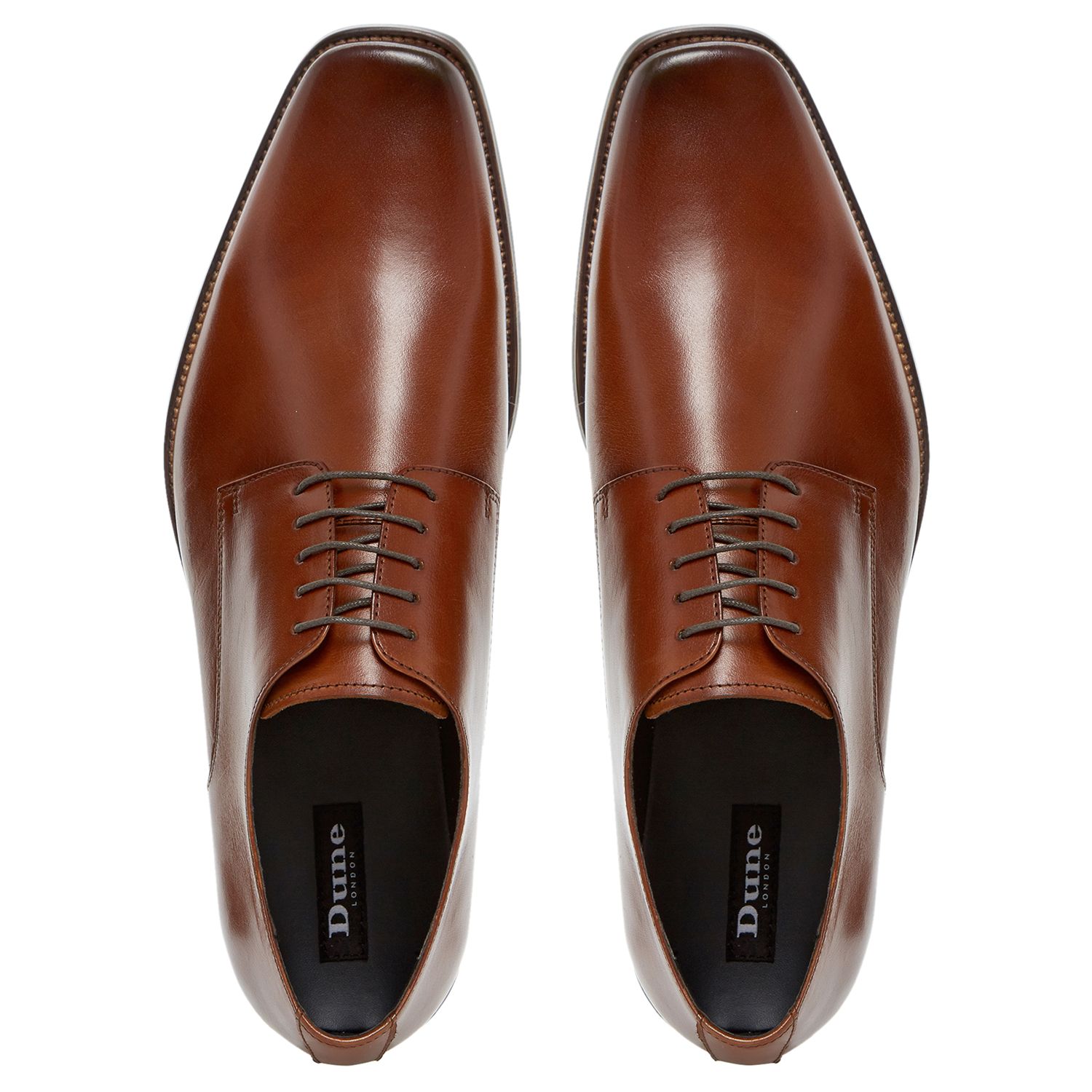 Dune Alphabet Square Toe Leather Derby Shoes at John Lewis & Partners