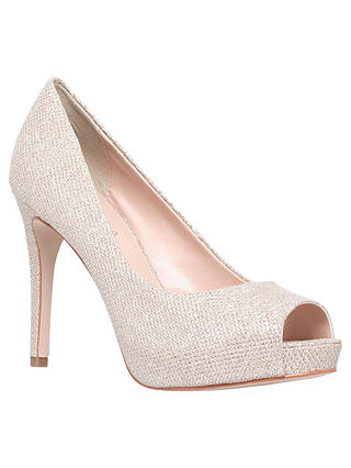 Carvela Lara Peep Toe Court Shoes, Silver
