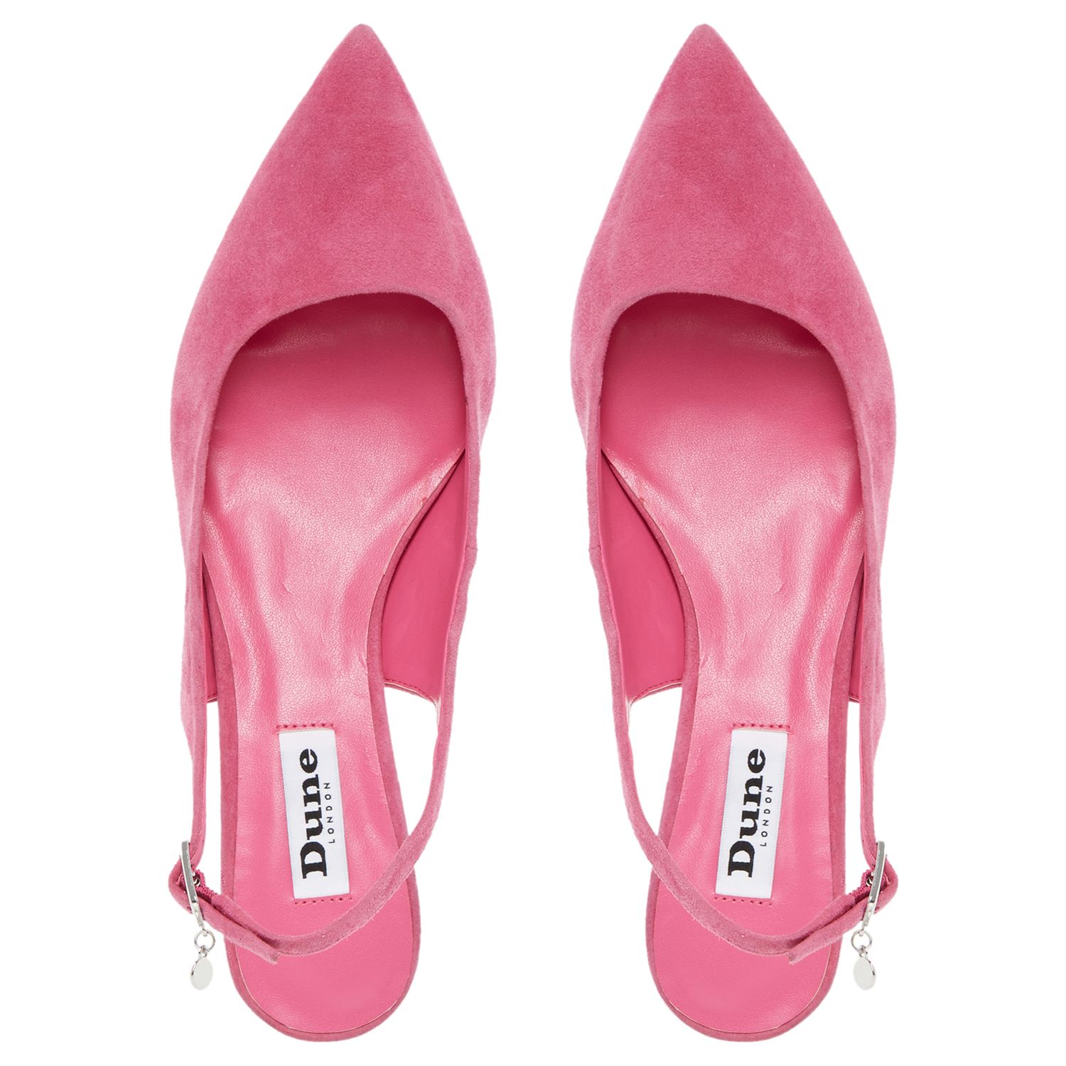 Dune Cathryn Slingback Kitten Heel Court Shoes, Pink Suede