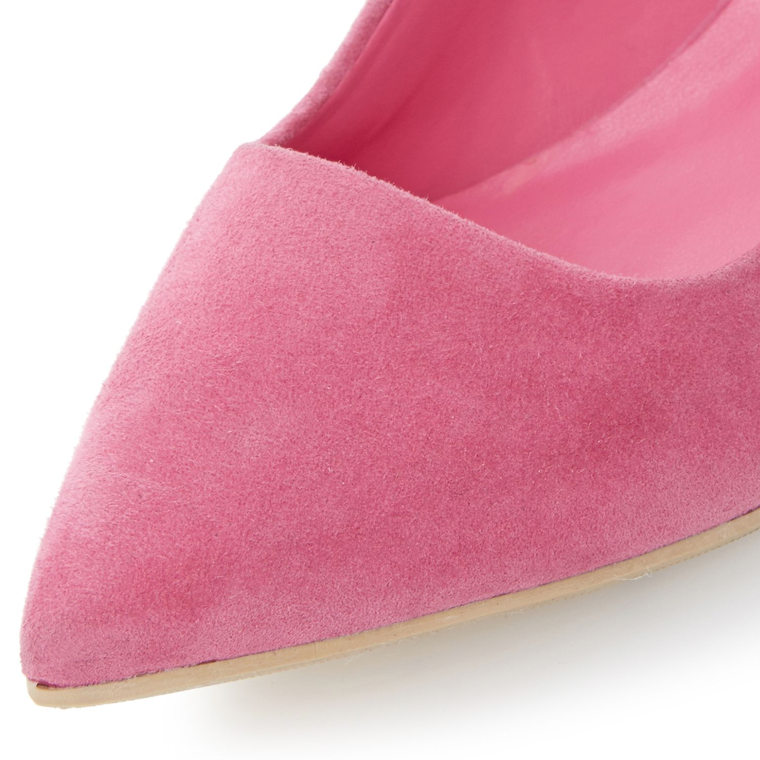 Dune Cathryn Slingback Kitten Heel Court Shoes, Pink Suede at John ...