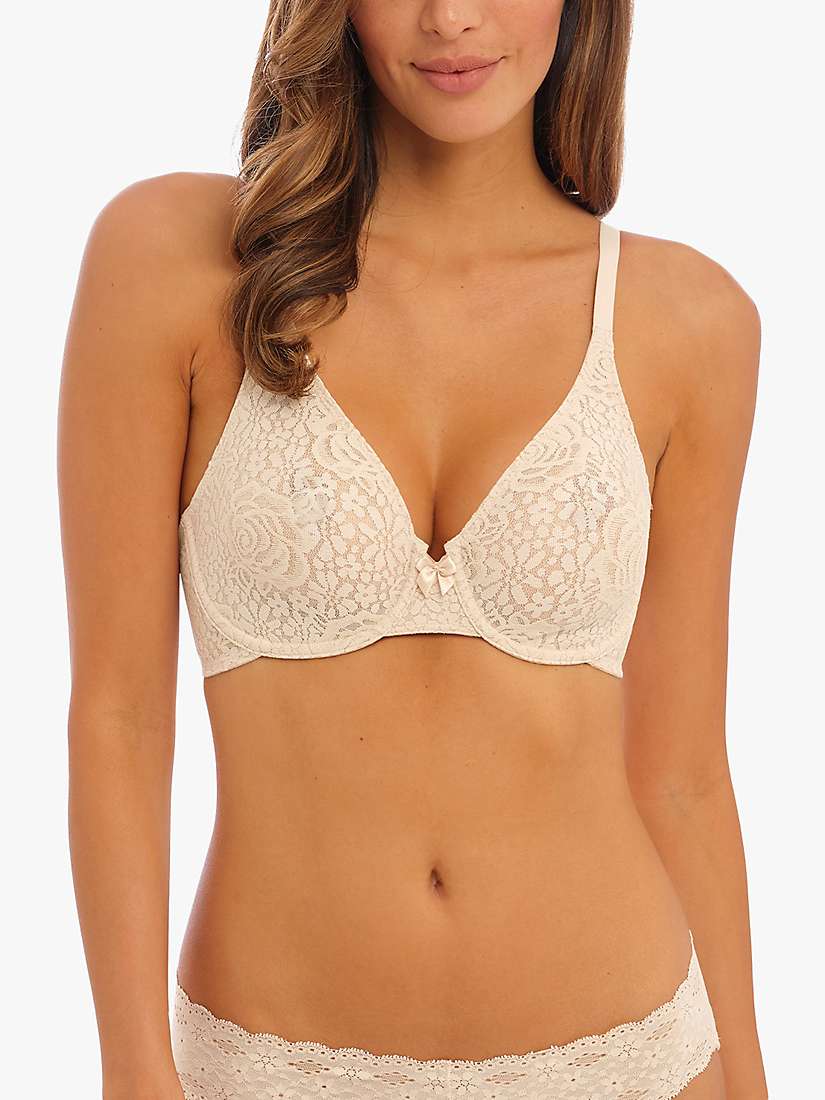 Wacoal Halo Lace Underwired Bra, Nude at John Lewis & Partners