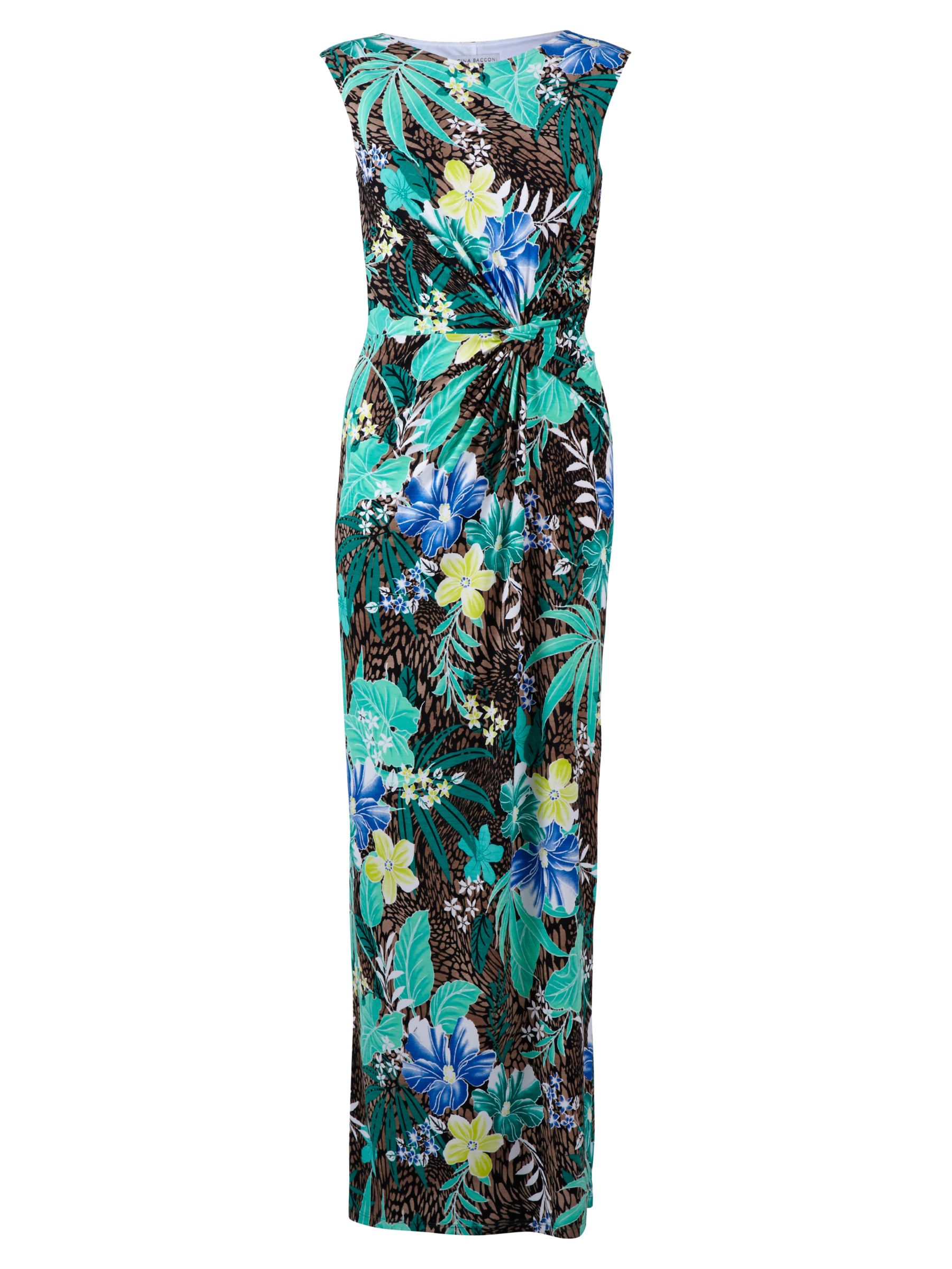 Gina Bacconi Tropical Print Jersey Dress, Blue at John Lewis & Partners