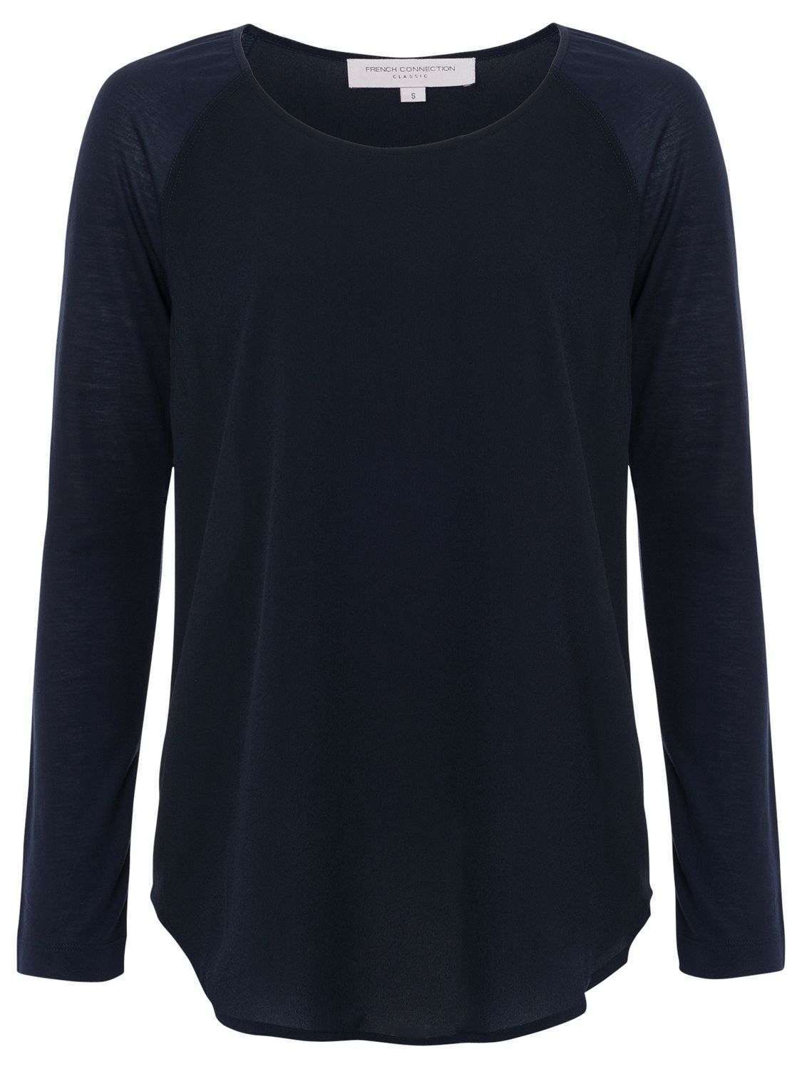 French Connection Polly Plains Long Sleeve Top, Utility Blue at John ...
